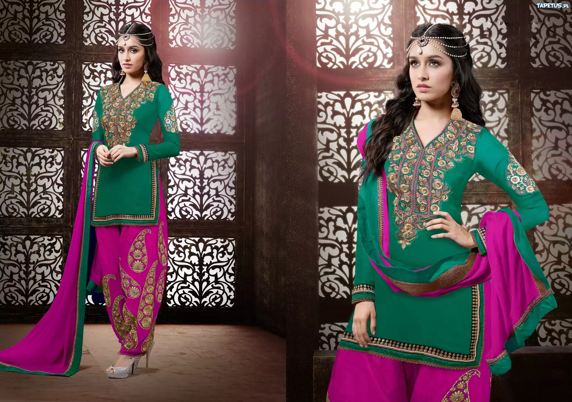 Kobieta, Strój, Salwar, Kameez, Biżuteria