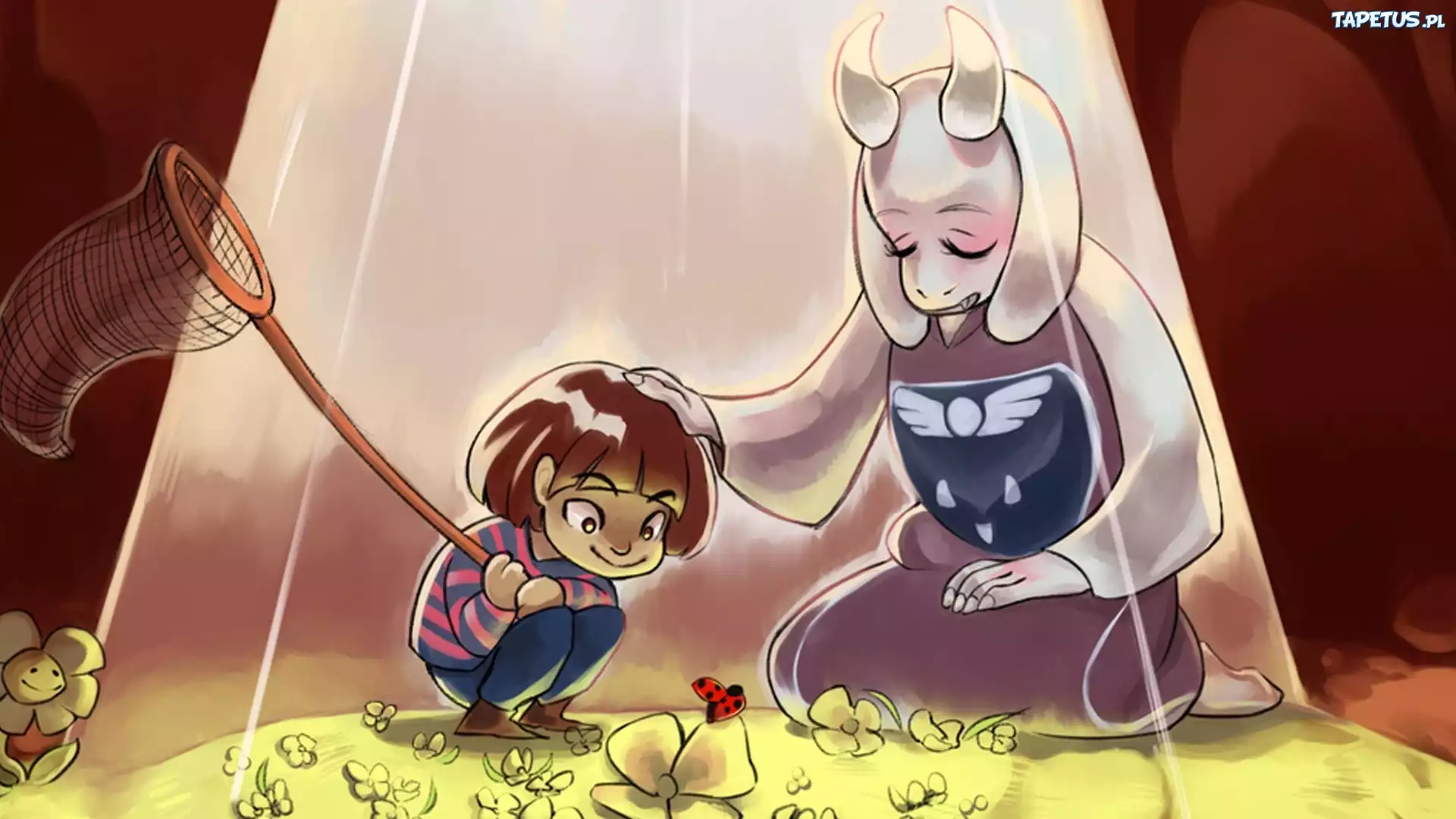 Undertale, Toriel, Frisk, Motyl