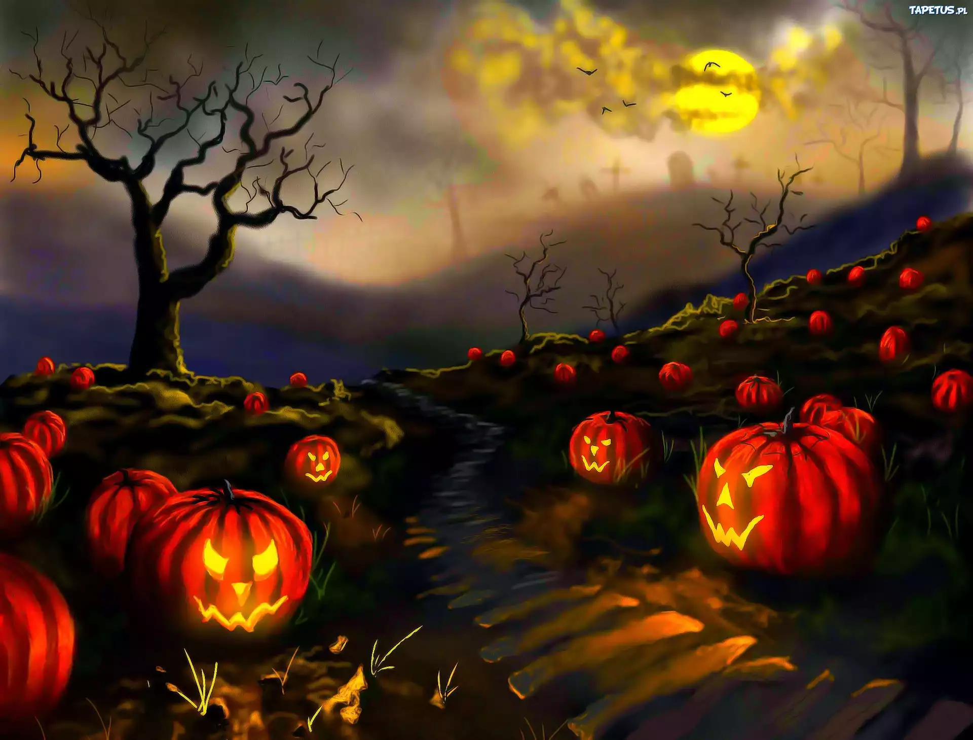 Halloween, Czerwone, Dynie