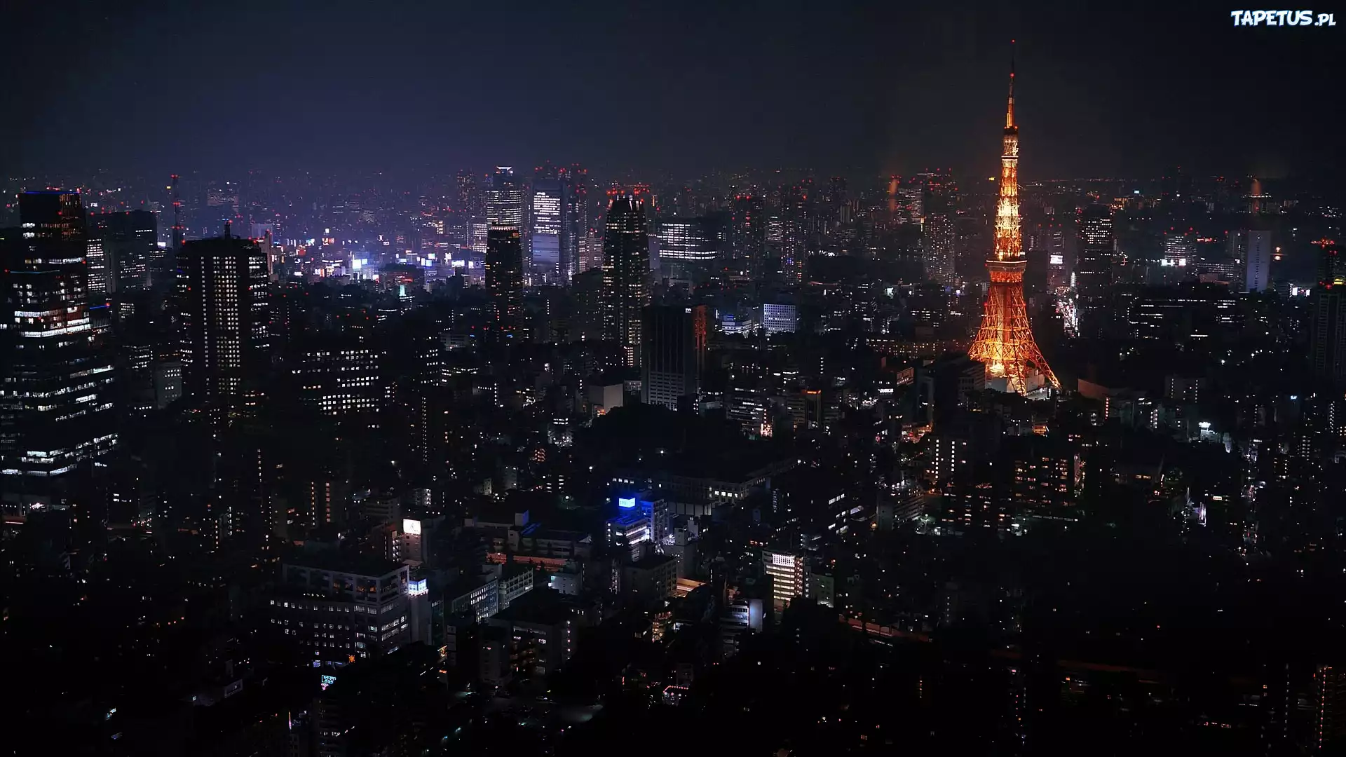 Tokio, Tokyo Tower, Miasto nocą