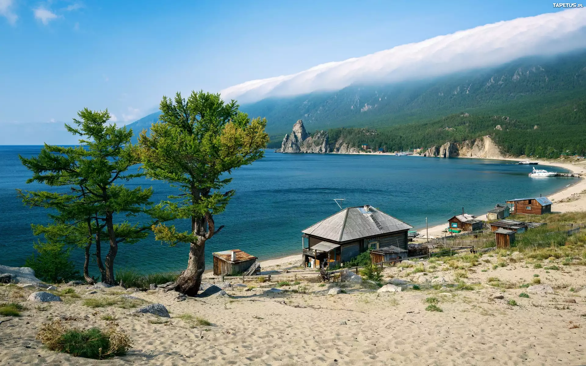 Morze, Plaża, Góry