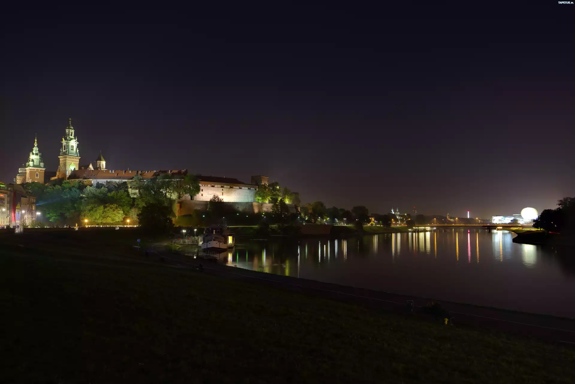 Polska, Kraków, Wawel, Nocą