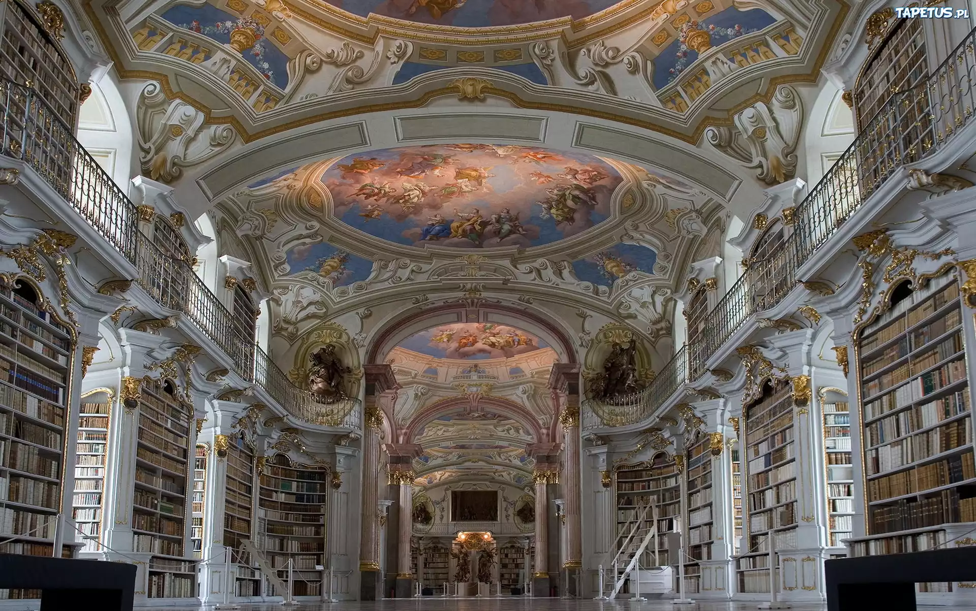 Wnętrze, Biblioteka, Książki, Zdobienia