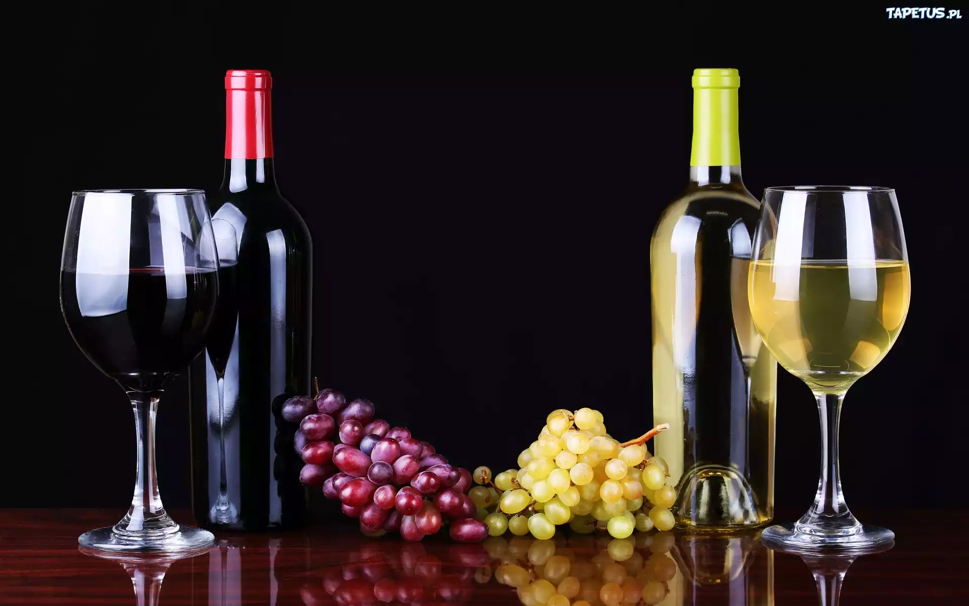 Alkochole, Wina, Biale, Czerwone, Kieliszki, Winogrona