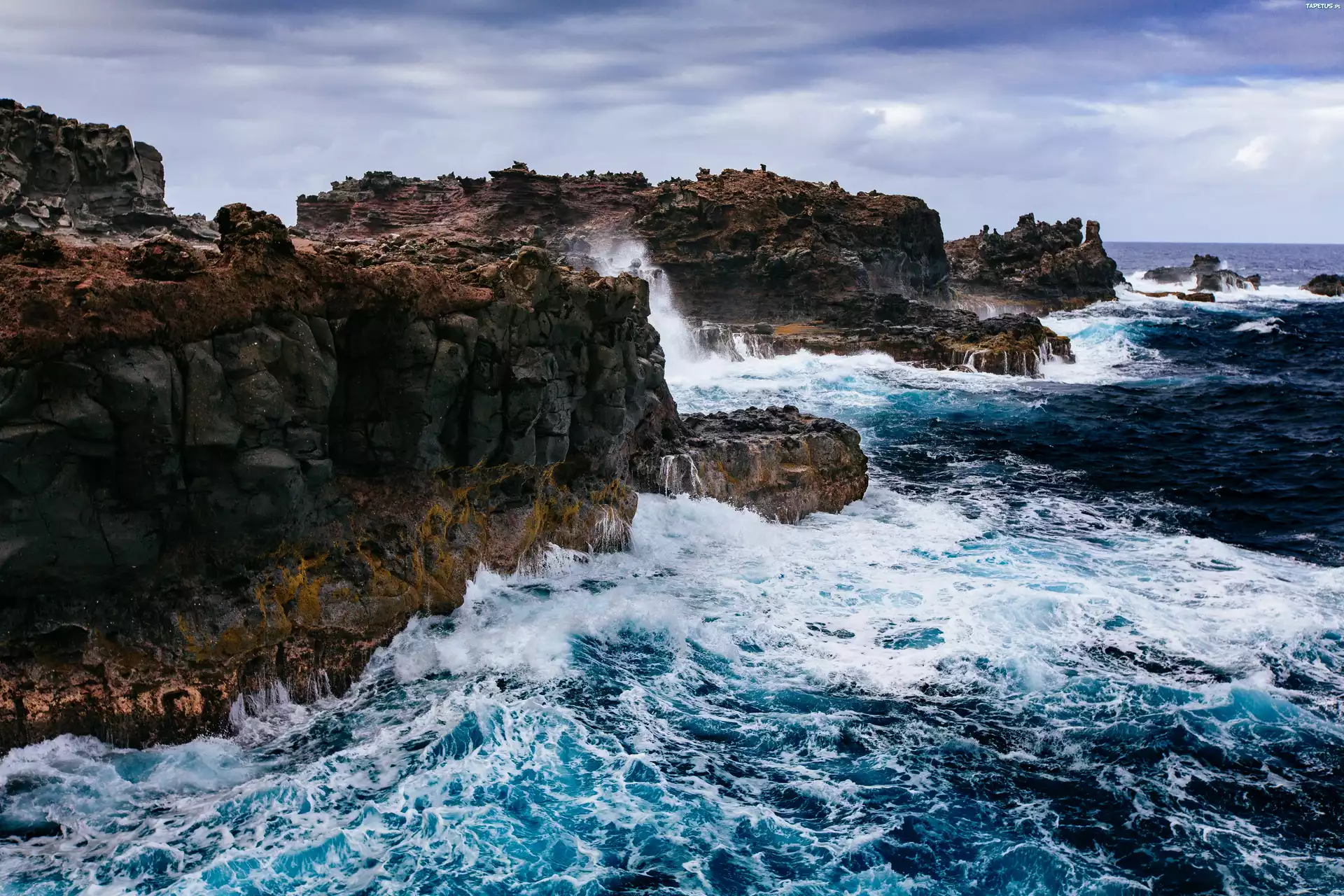 Klif, Ocean, Fale