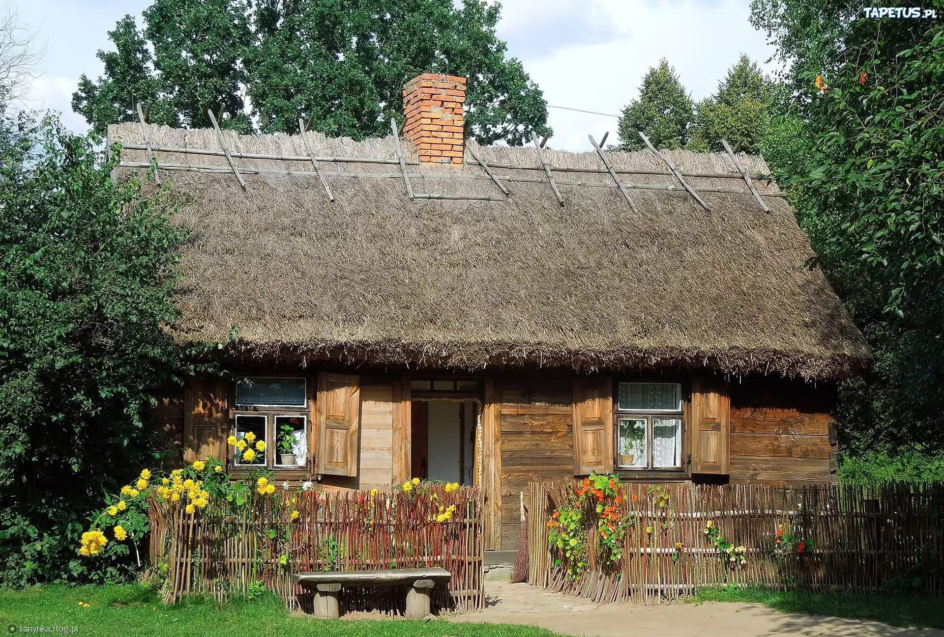 Skansen, Sierpc, Stary, Drewniany, Dom, Ławka