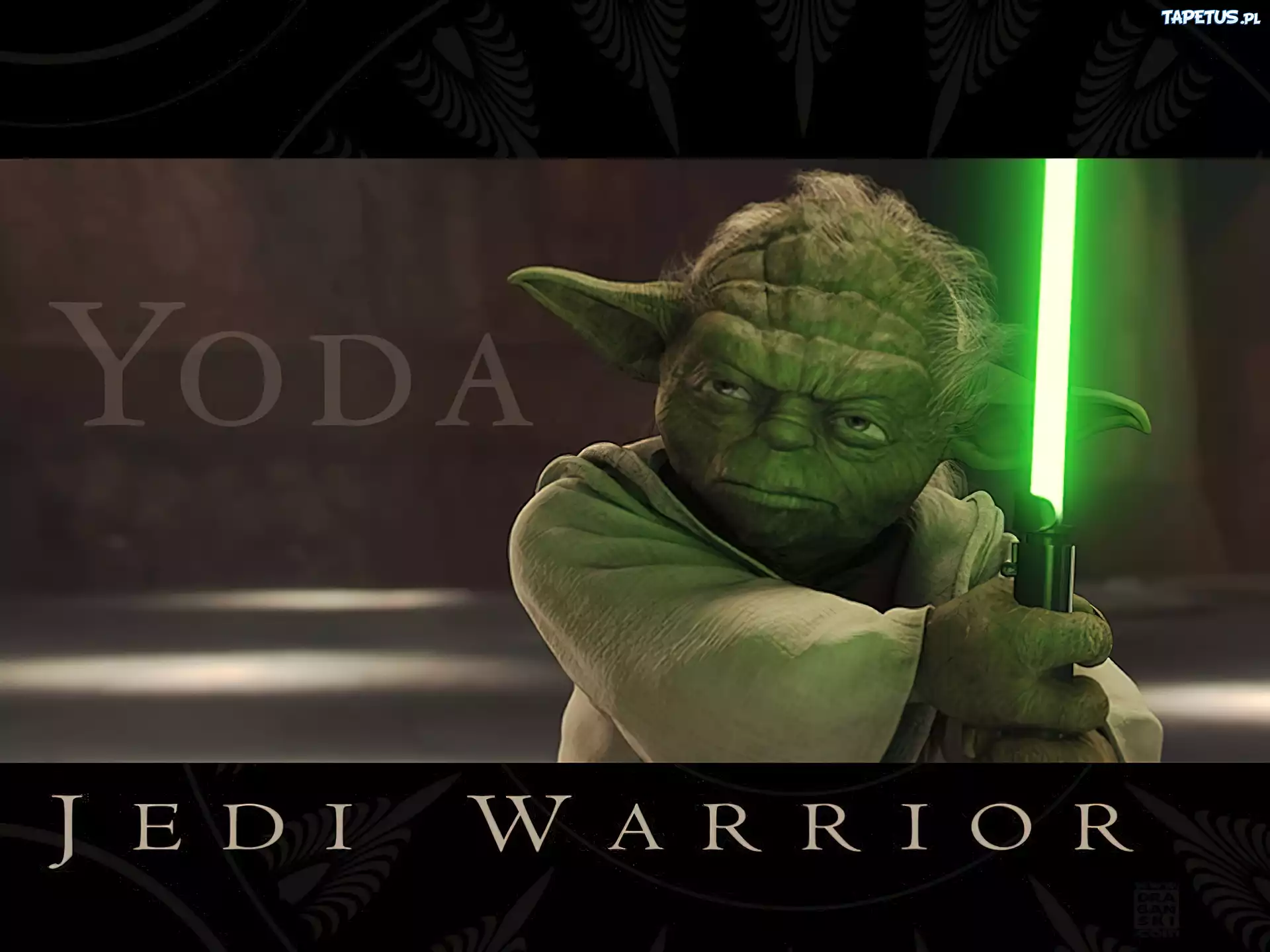Star Wars, pan Yoda, zielony, laser