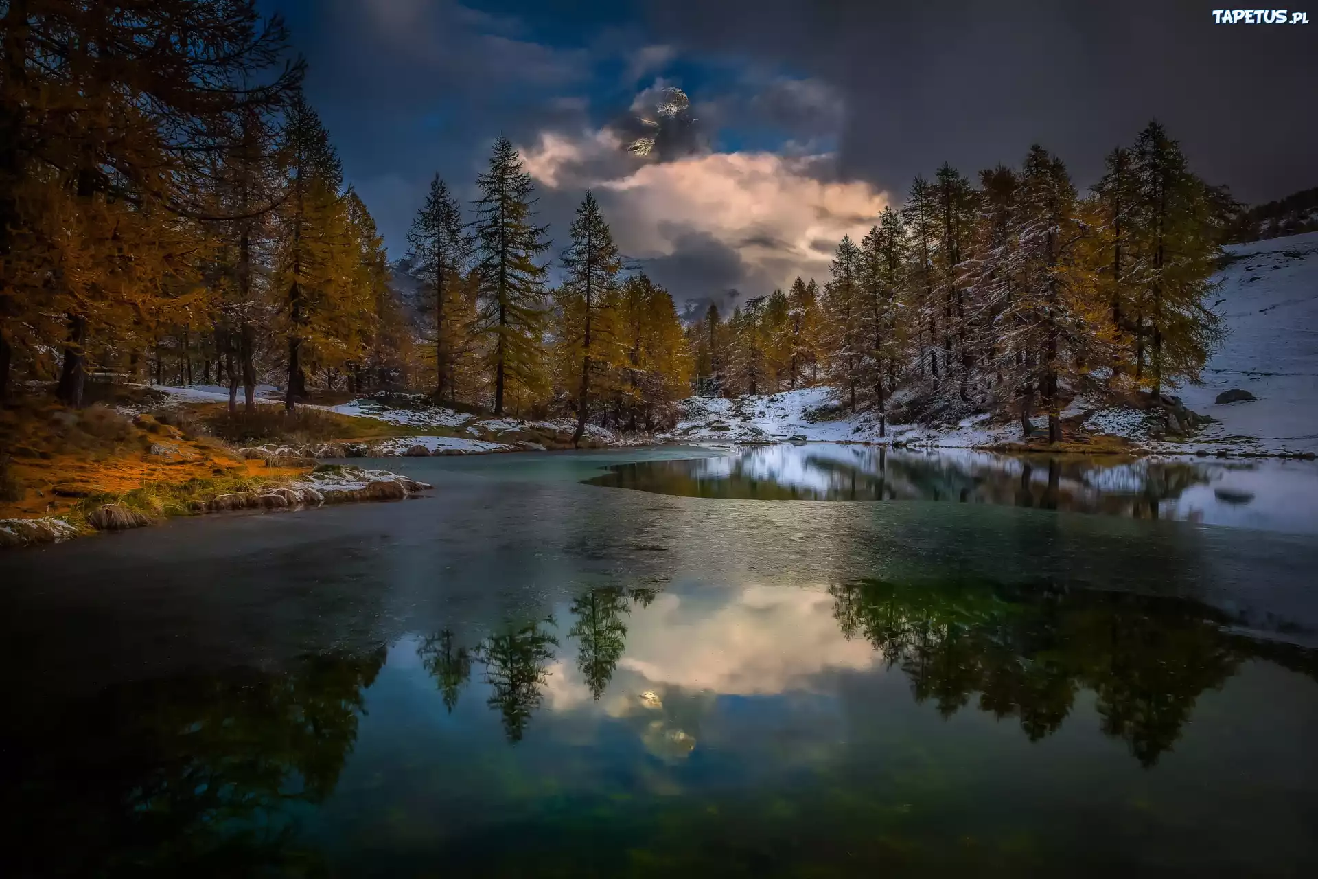 Rzeka, Drzewa, Pierwszy Śnieg