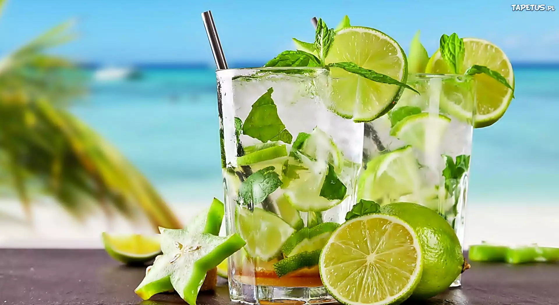 Koktajle, Limonki, Szklanki, Słomka