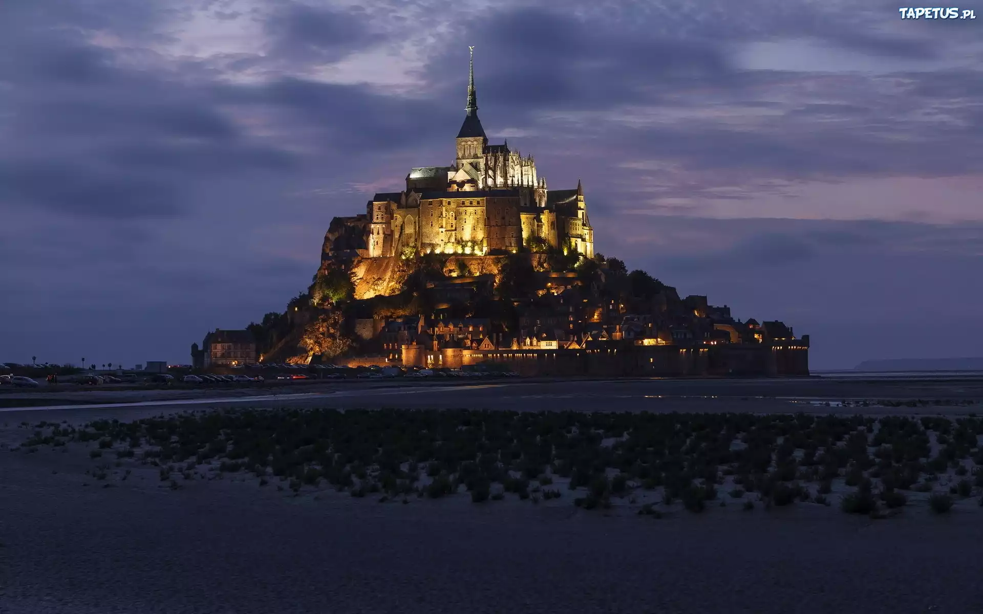 Mont Saint-Michel,Sanktuarium Michała Anioła, Wyspa, Morze, Francja
