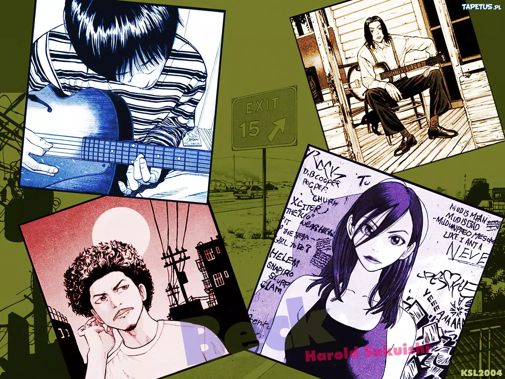 Beck, gitara, postacie, plakaty