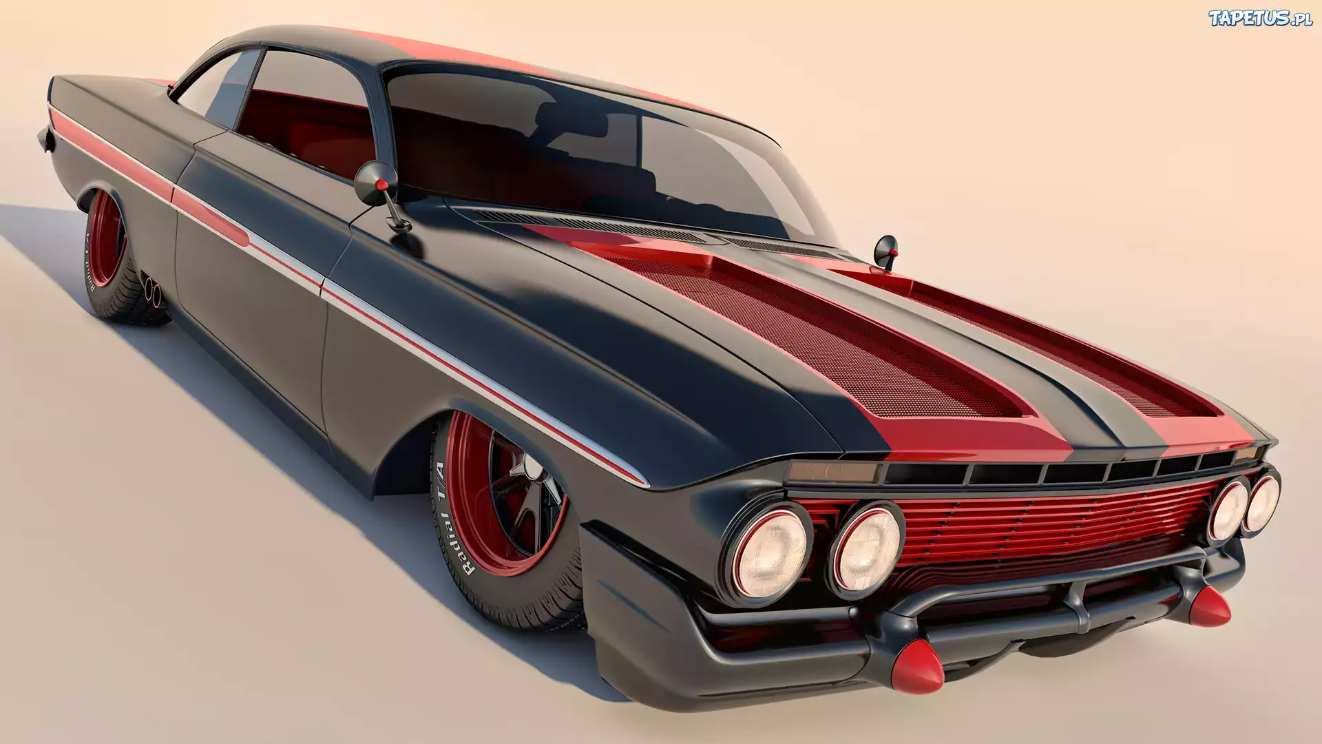 Zabytkowy, Chevrolet Impala Sport Coupe, 1961, Grafika 3D