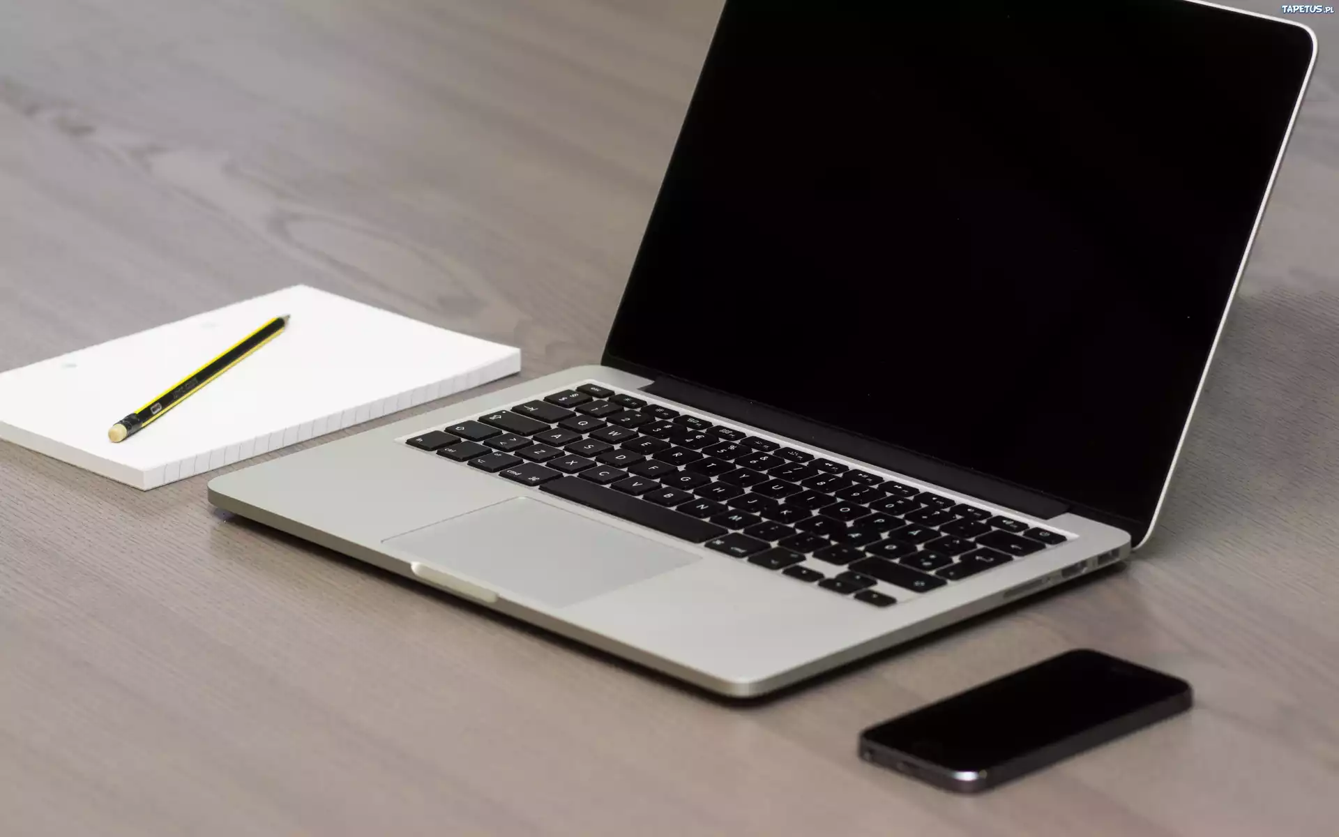 Laptop, Telefon, Apple, Iphone, Notatnik