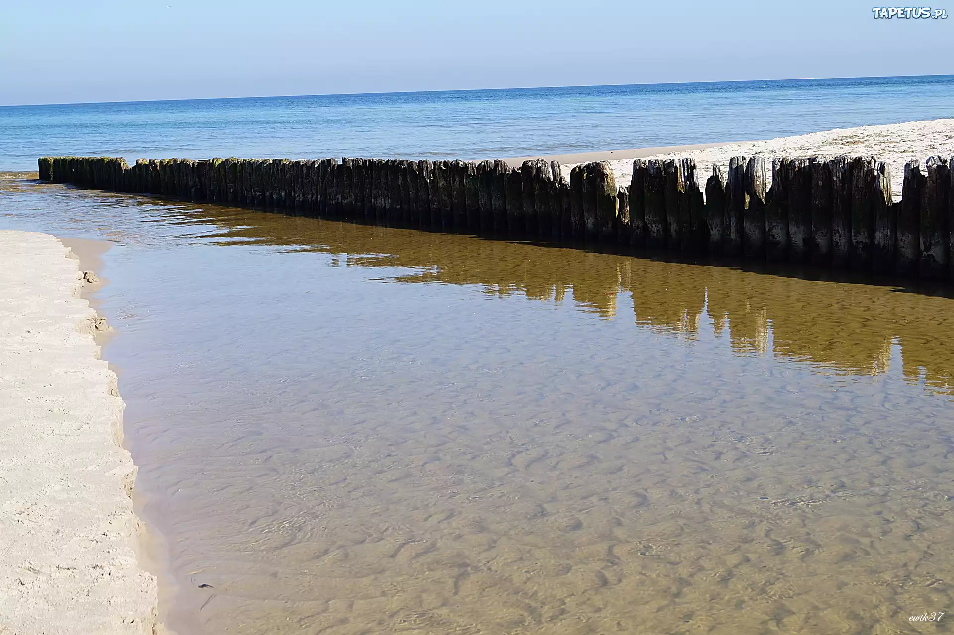 Morze, Pale, Drewniane, Plaża