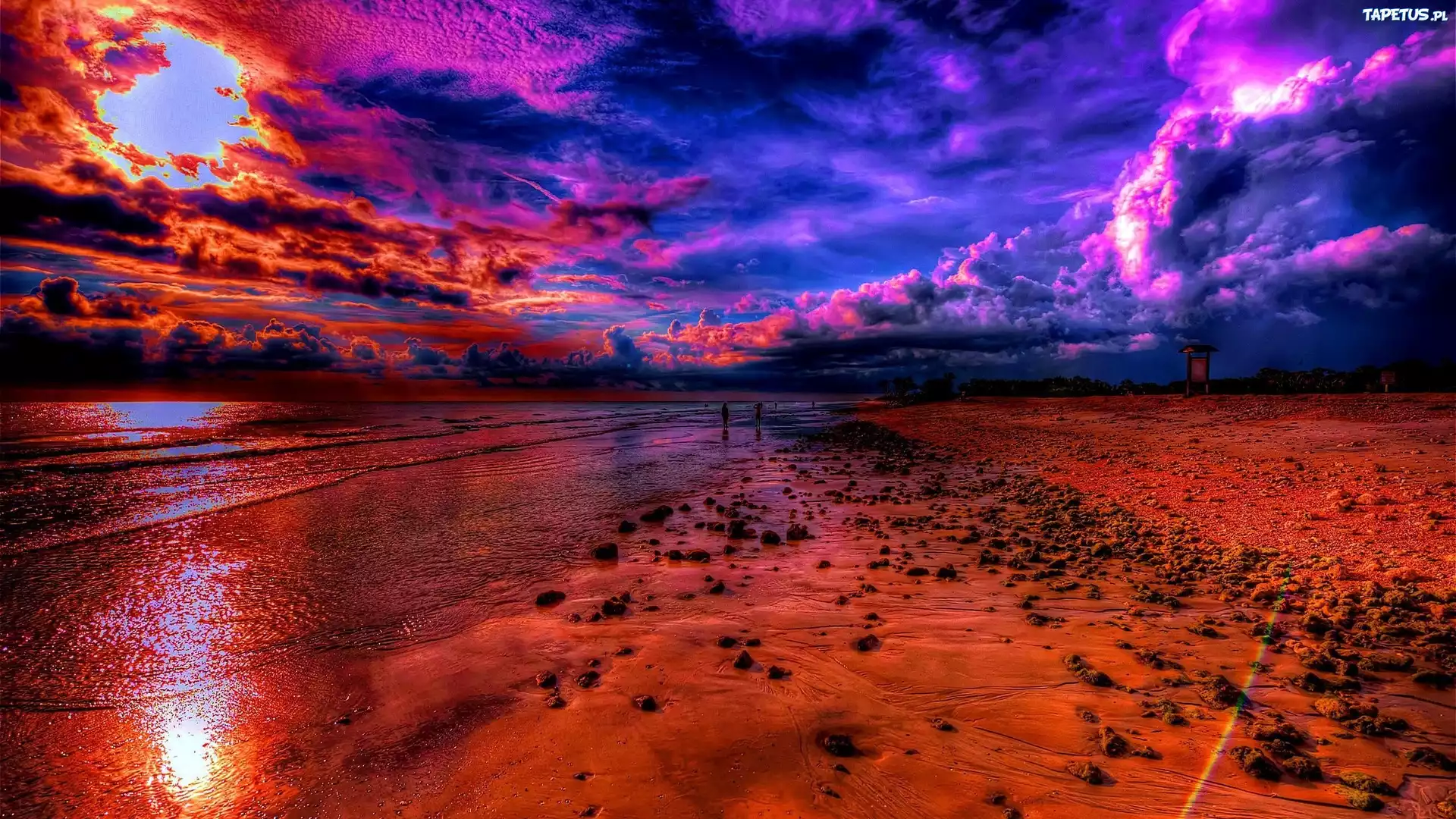 Chmury, Morze, Plaża