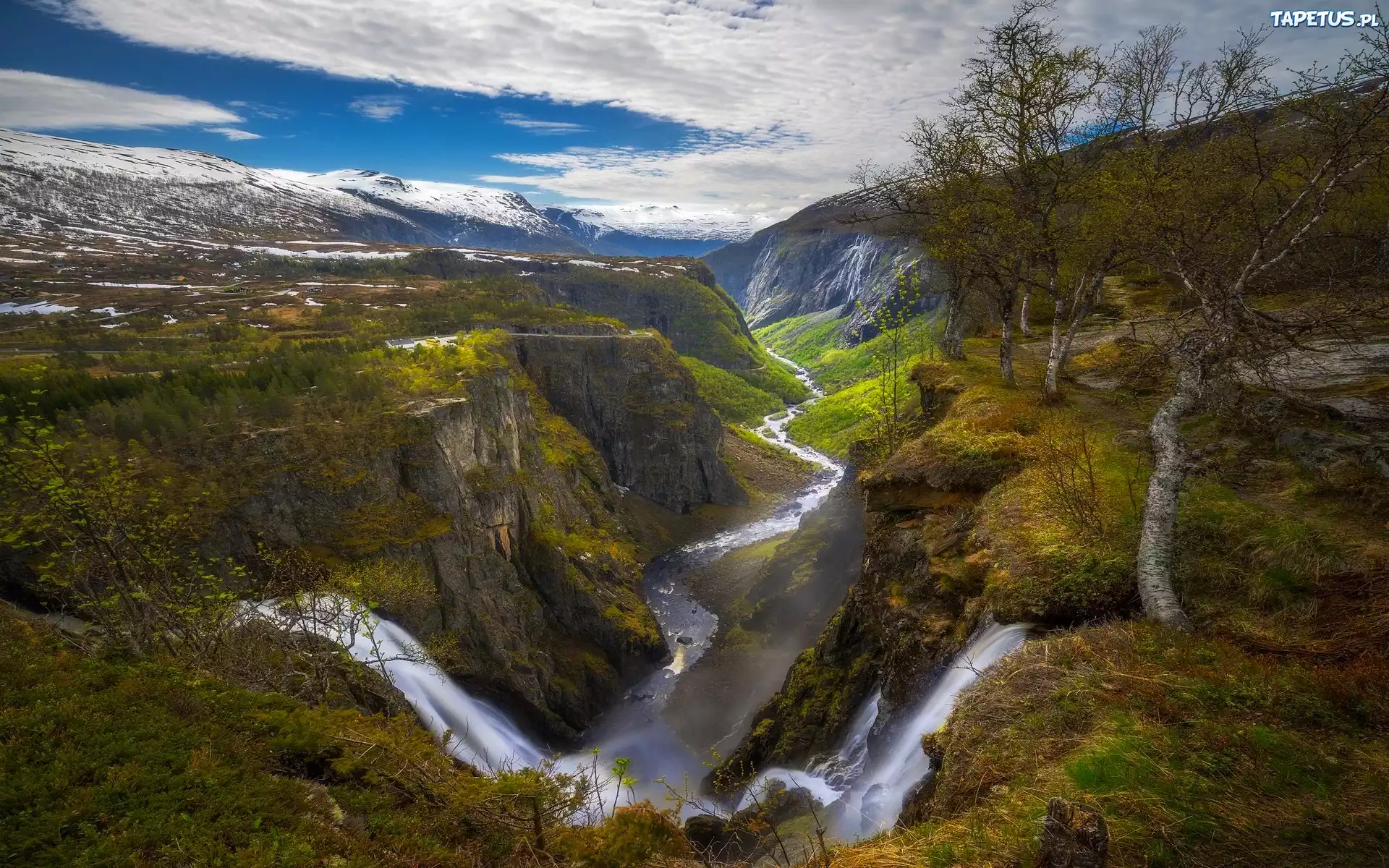 Norwegia, Góry, Rzeka, Wodospad Voringsfossen