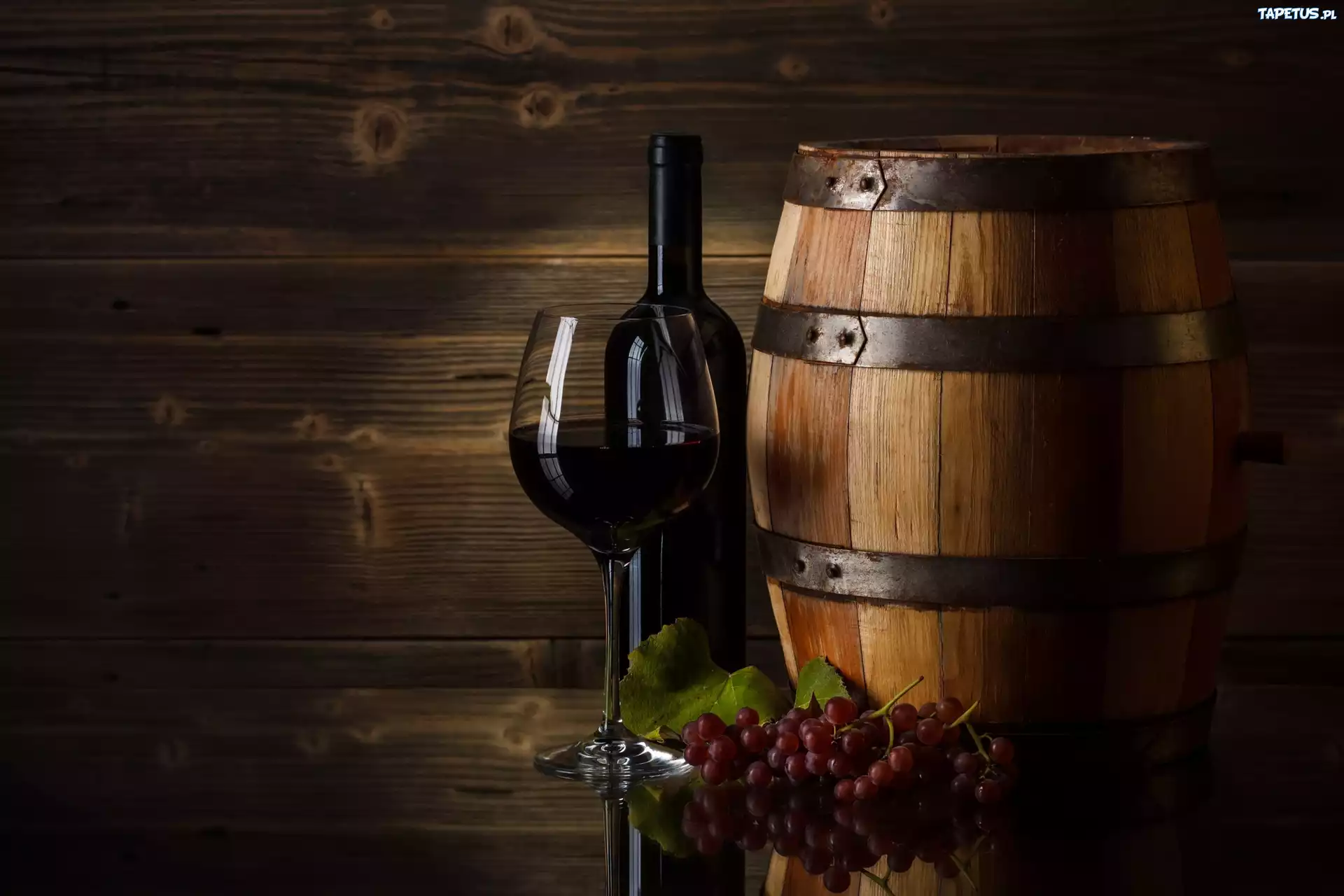 Kieliszek, Wino, Butelka, Beczka