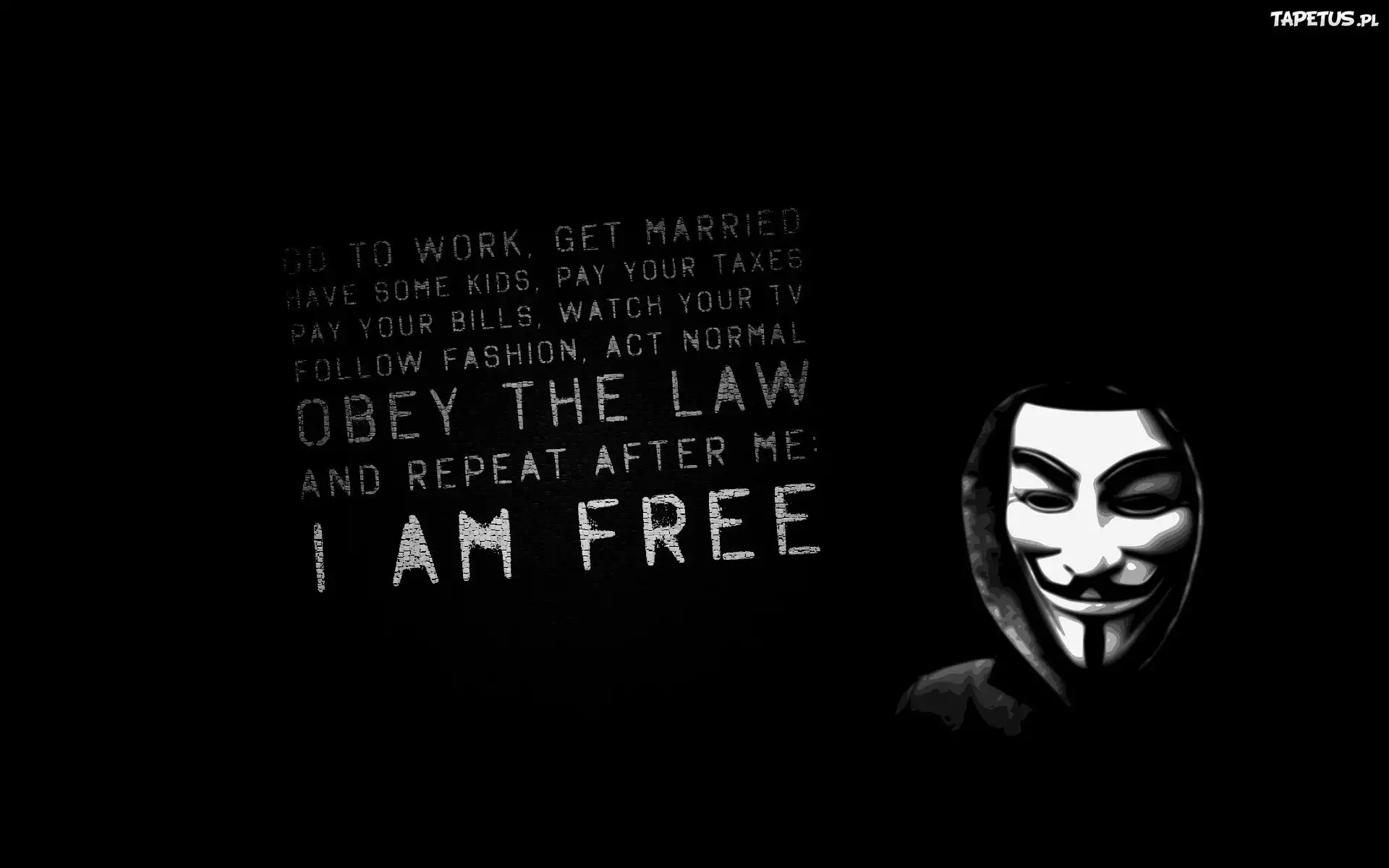Tekst, Anonymous, Czarne, Tło