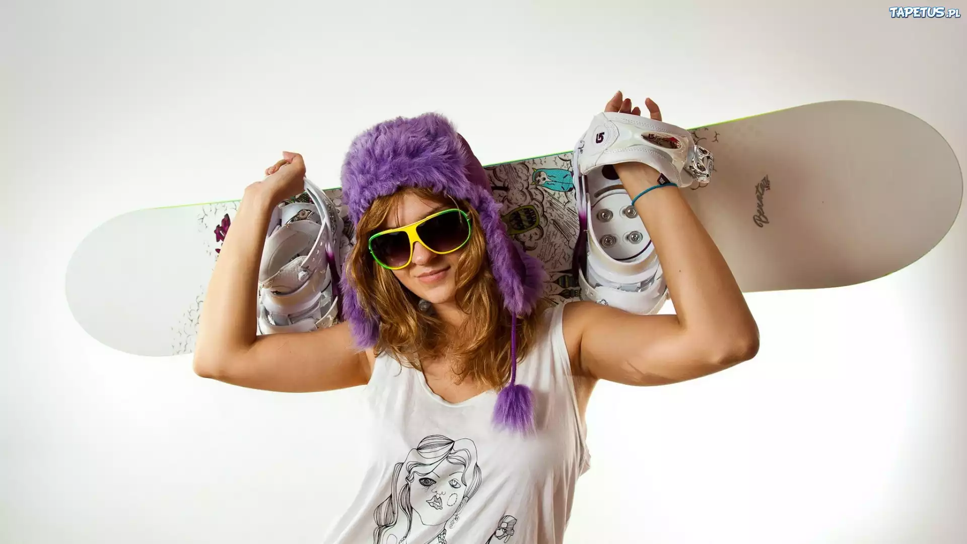 Kobieta, Czapka, Okulary, Snowbording