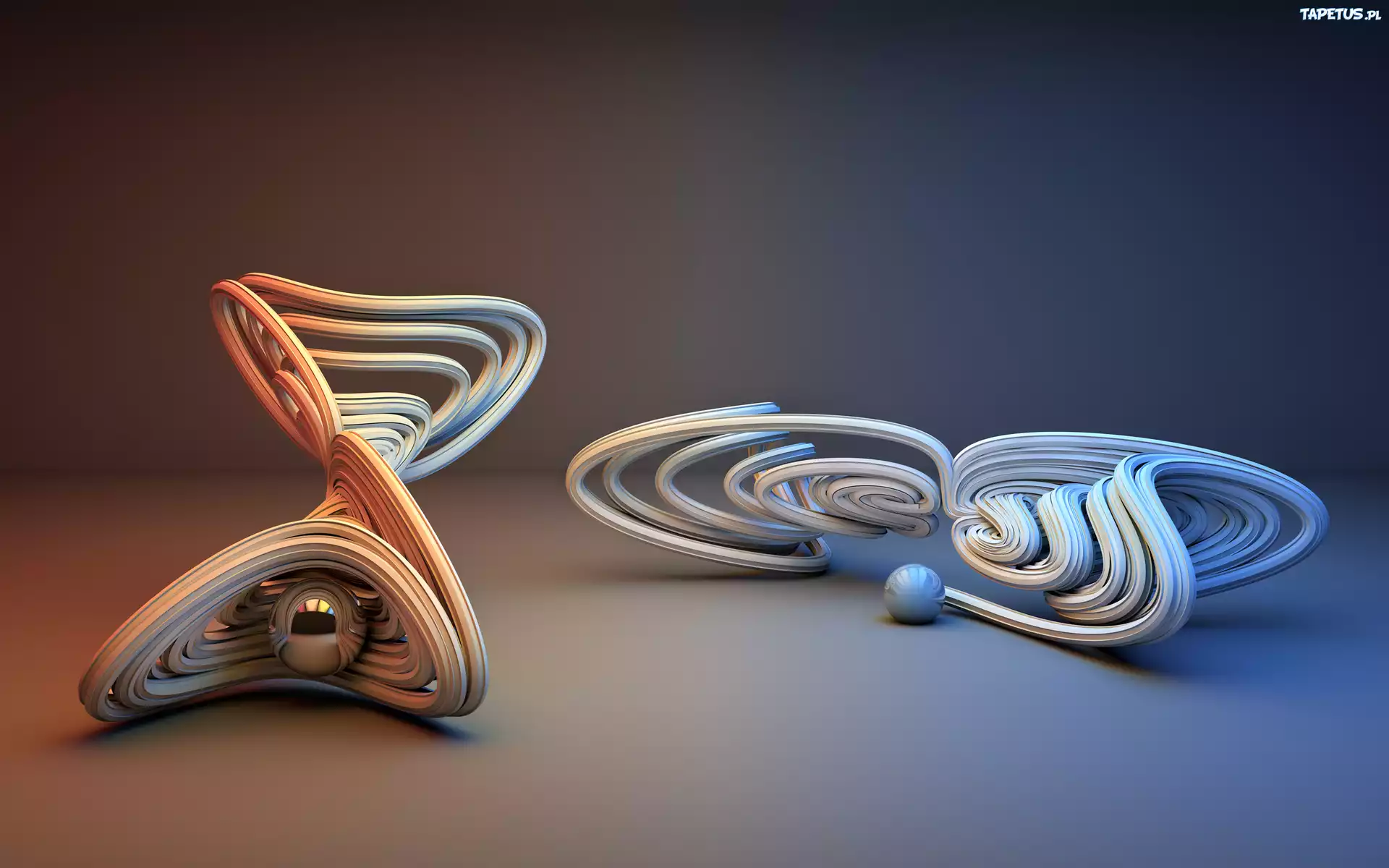 Grafika 3D, Wektorowa, Skręcone, Kable