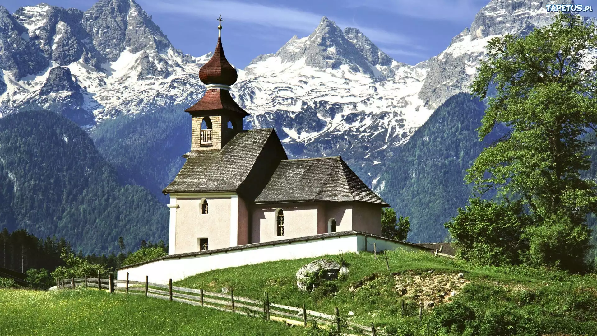 Austria, Góry, Cerkiew, Drzewo, Drewniany, Płot