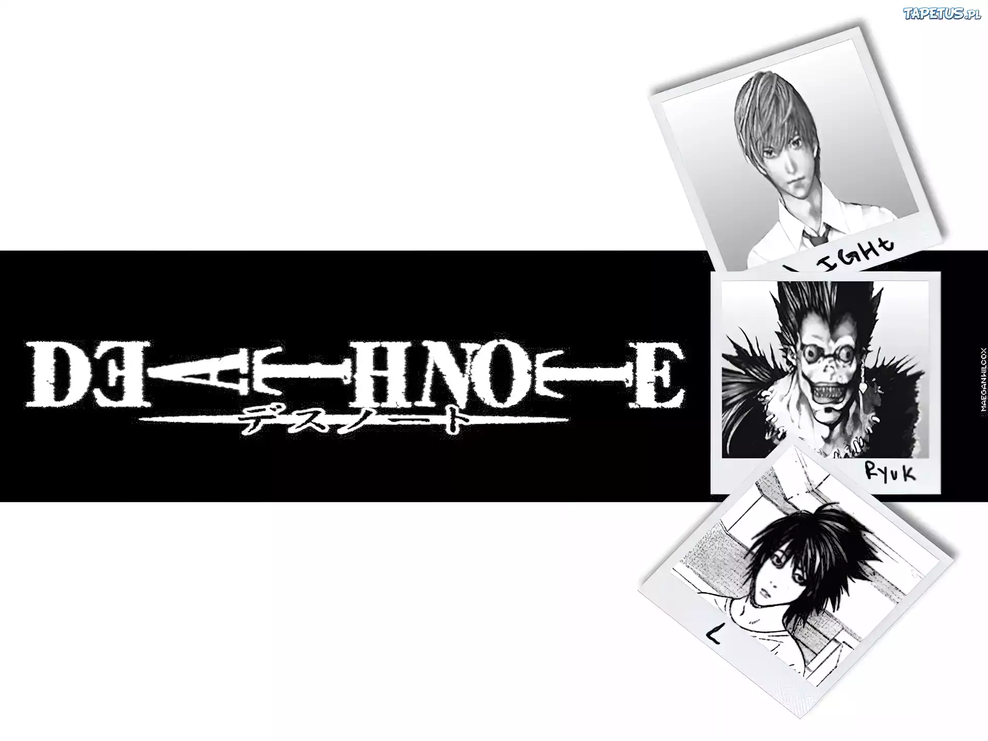 Death Note, zdjęcia, twarze, napis
