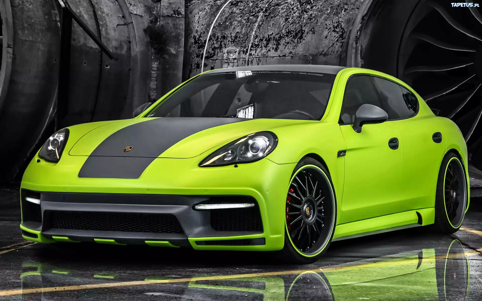 Samochód, Porsche, Panamera, Zielony