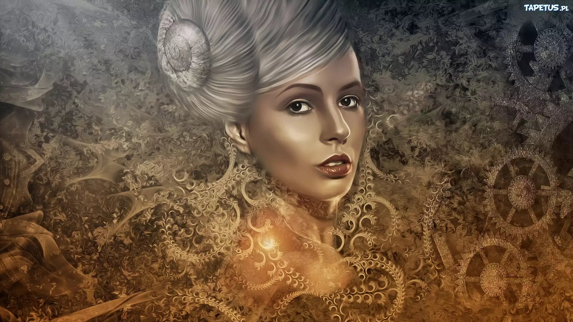 Kobieta, Paintography, Kok, Muszla