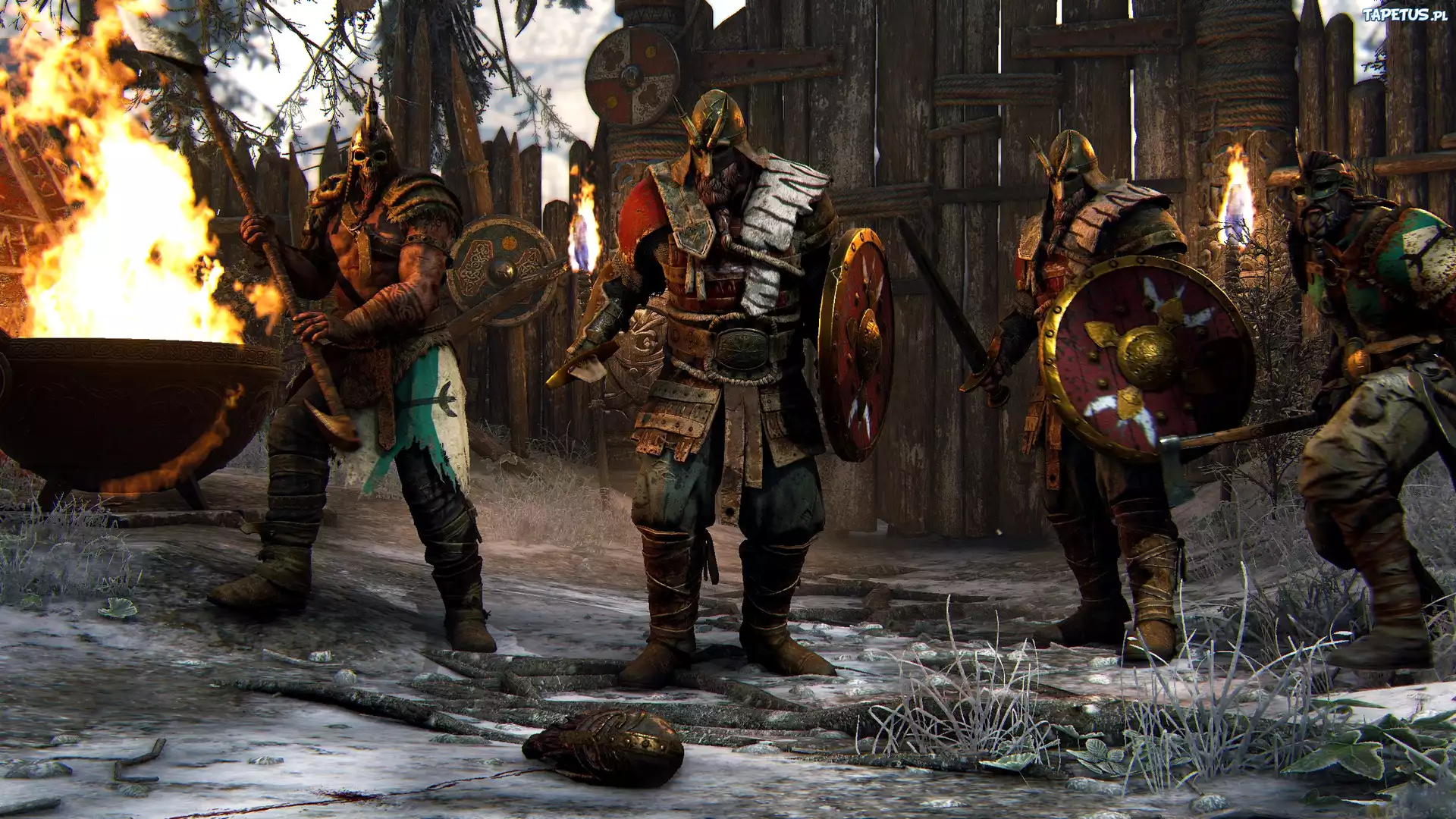 Gra, For Honor, Wikingowie, Broń, Tarcze, Ogień