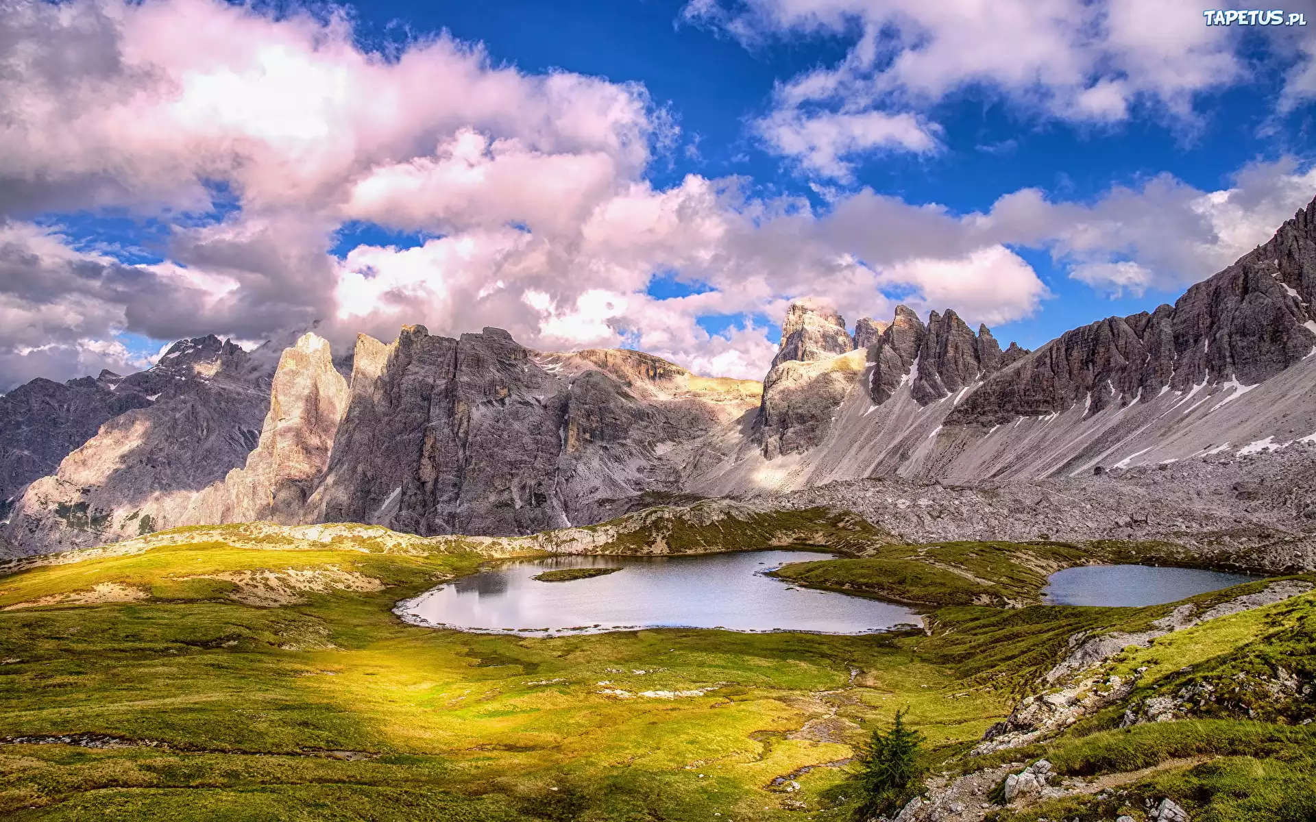 Góry, Alpy, Dolomity, Jezioro, Laghi Del Piani, Włochy