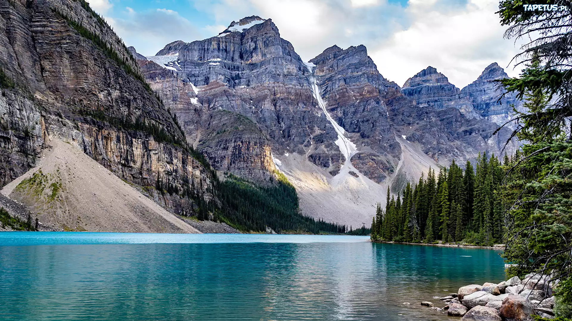 G?ry, Las, ?wierki, Jezioro Moraine, Park Narodowy Banff, Kanada