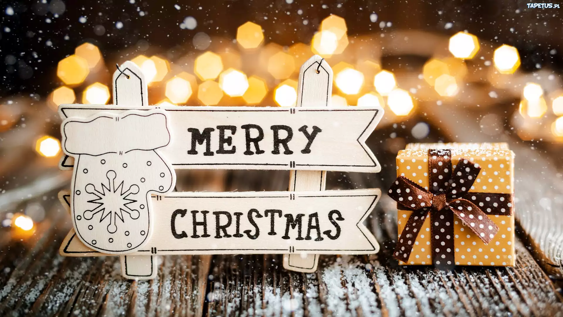 ?wi?teczna, Tabliczka, Napis, Merry Christmas, Prezent