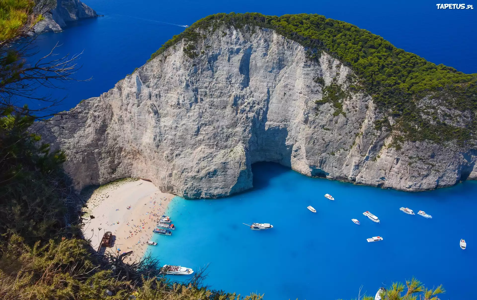 Grecja, Wyspa Zakintos, Ska?y, Pla?a Navagio, Zatoka, Jachty