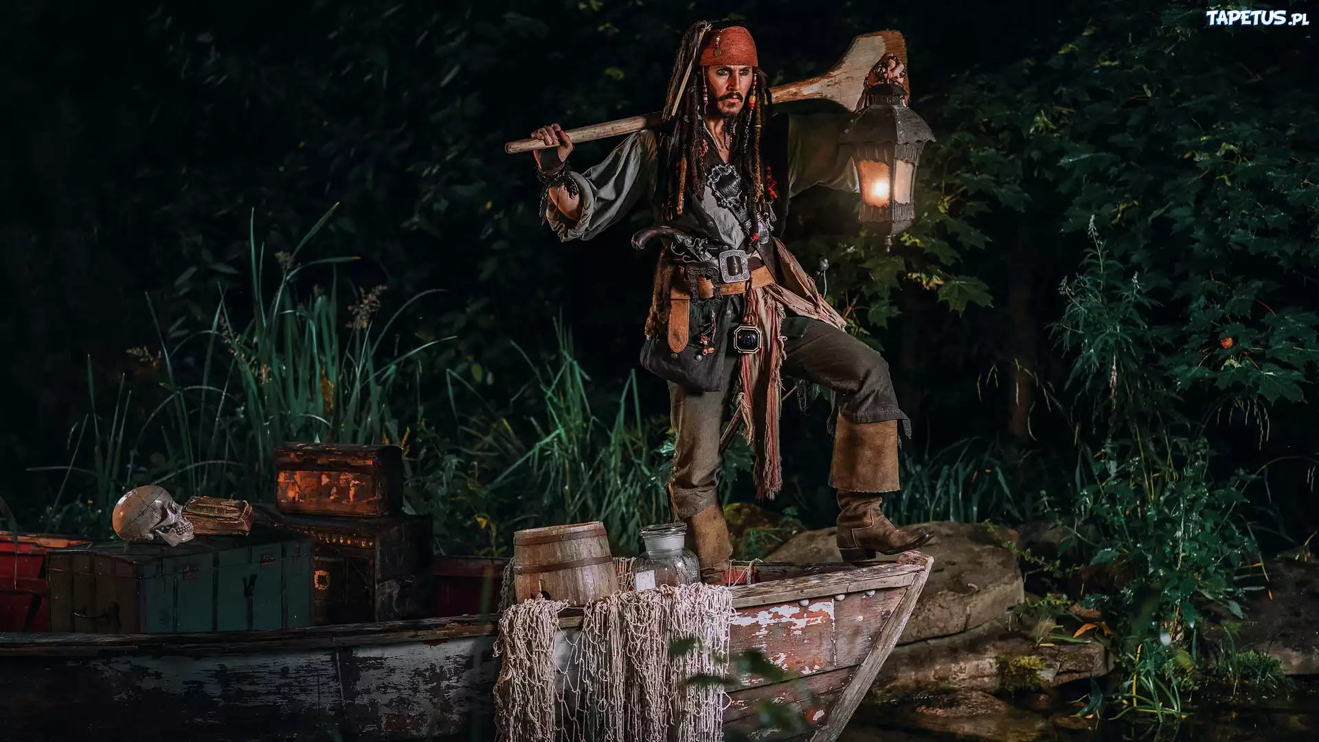 Cosplayer, Pirat, Jack Sparrow, Film, Piraci z Karaib?w, Pirates of the Caribbean, ??dka, Latarnia