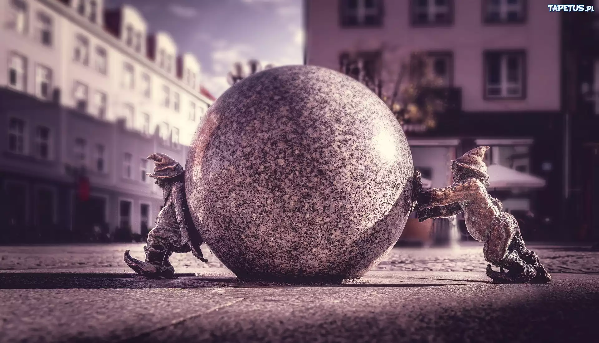 Polska, Wroc?aw, Ulica, Kamienice, Wroc?awskie, Krasnale, Ma?e, Rze?by, Figurki, Syzyfki