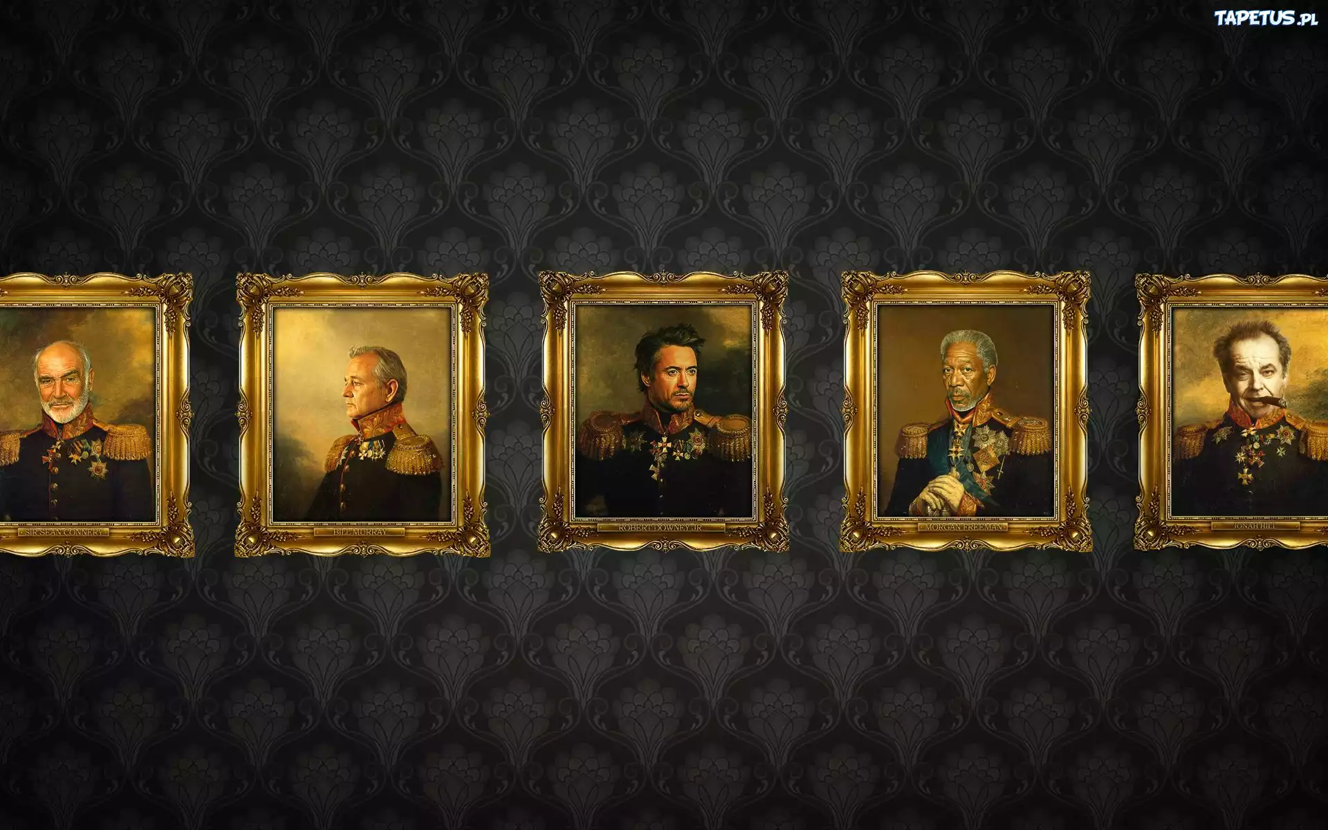 Portrety, Aktorzy, Sean Connery, Bill Murray, Robert Downey Jr, Morgan Freeman, Jack Nicholson