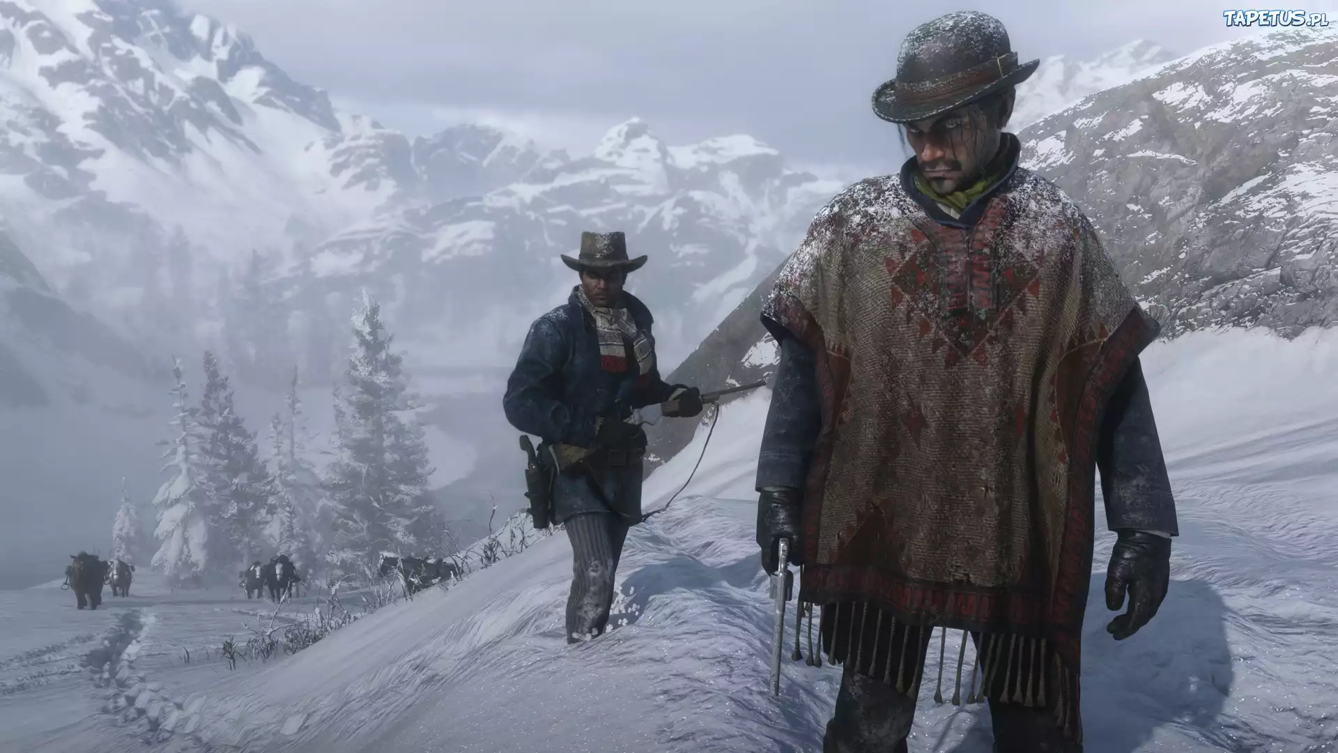 Gra, Red Dead Redemption 2, Zima, M??czy?ni, G?ry