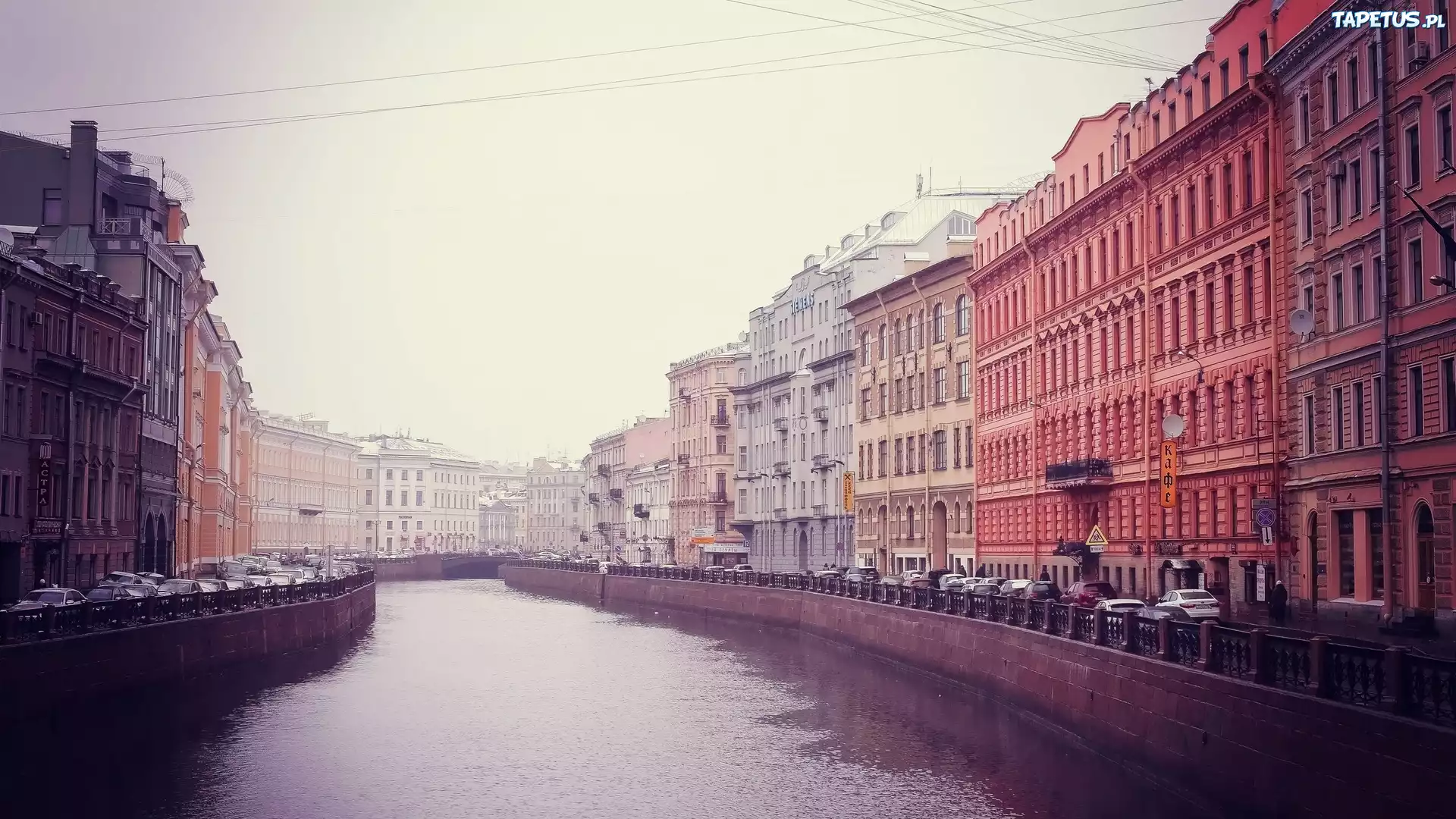 Rzeka Mojka, Domy, Sankt Petersburg, Rosja