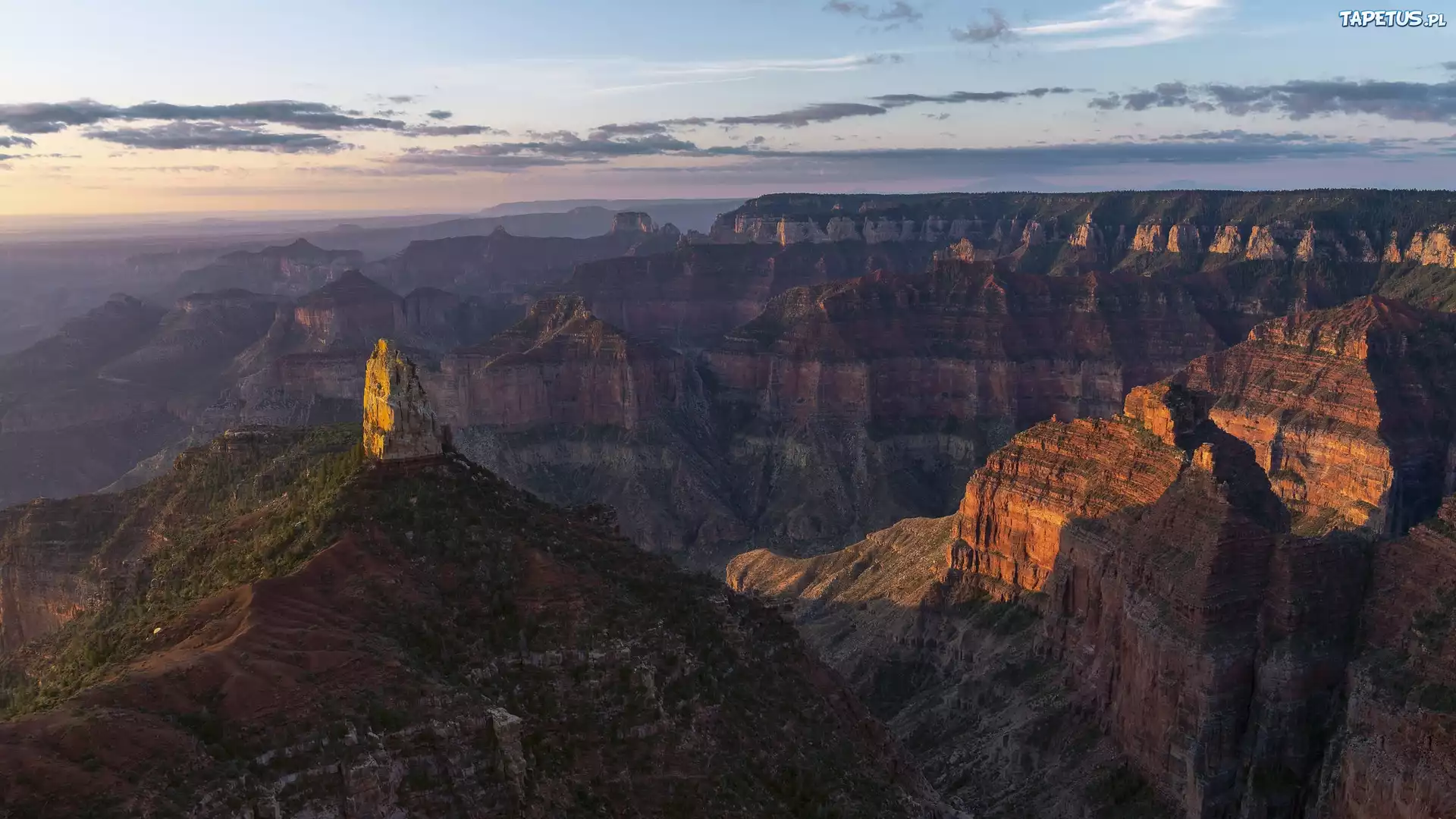 Stany Zjednoczone, Park Narodowy Wielkiego Kanionu, Wielki Kanion Kolorado, Grand Canyon, Skały, Chmury