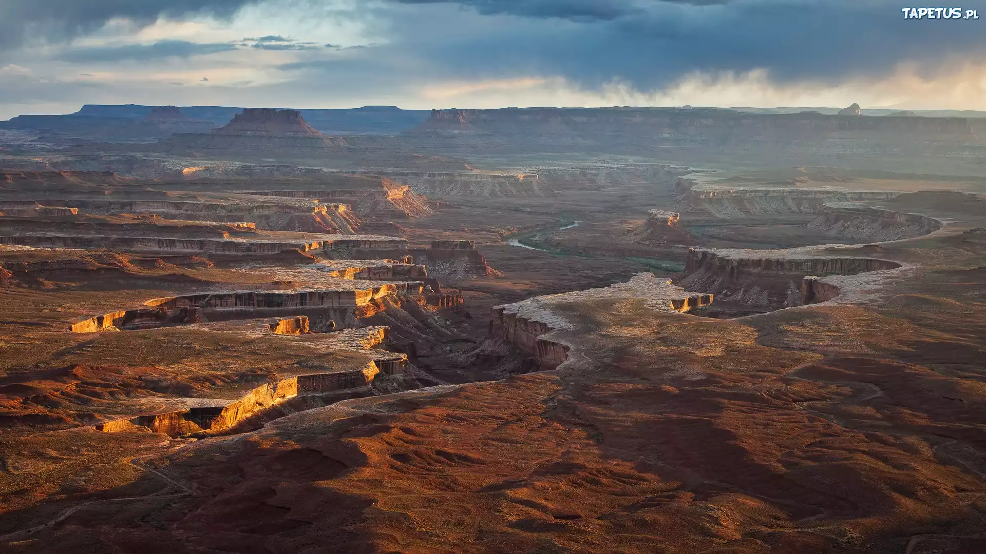 Park Narodowy Canyonlands, Kanion, Skały, Rzeka, Overlook, Utah Utah, Stany Zjednoczone