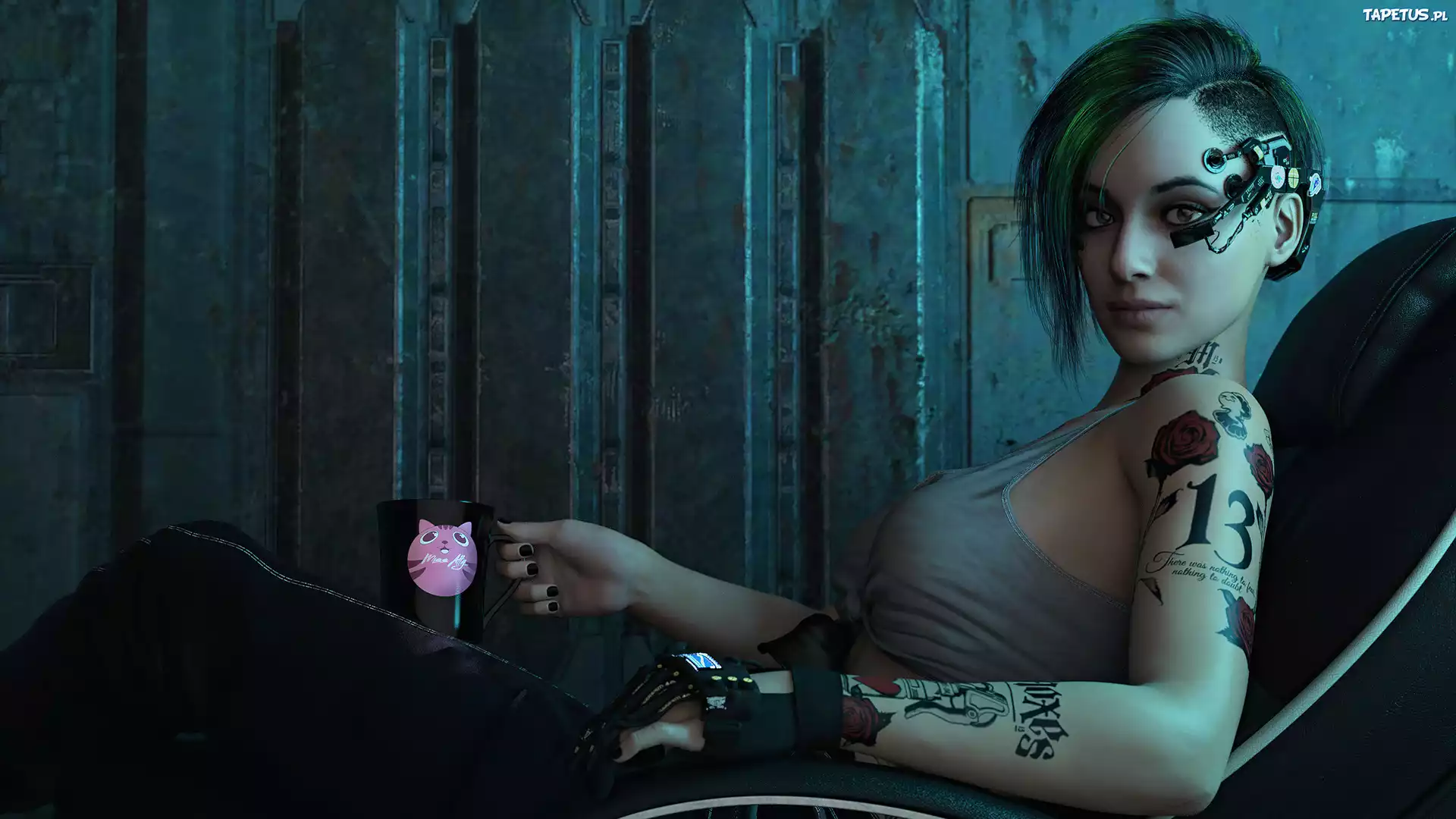 Gra, Cyberpunk 2077, Postać, Judy Alvarez, Tatuaż