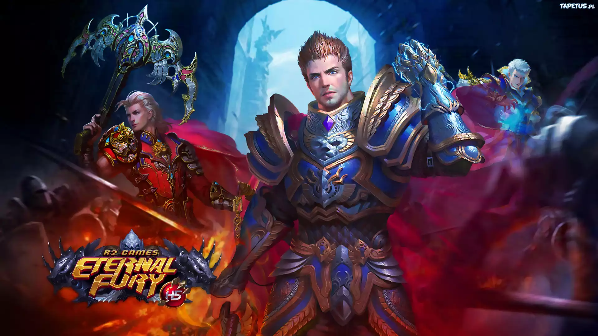 Gra, Eternal Fury, Rycerze, Broń, Plakat