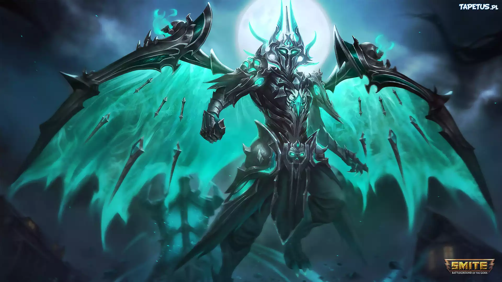 Gra, Smite Battleground of the Gods, Postać, Chernobog, Skrzydła, Ostrza, Plakat