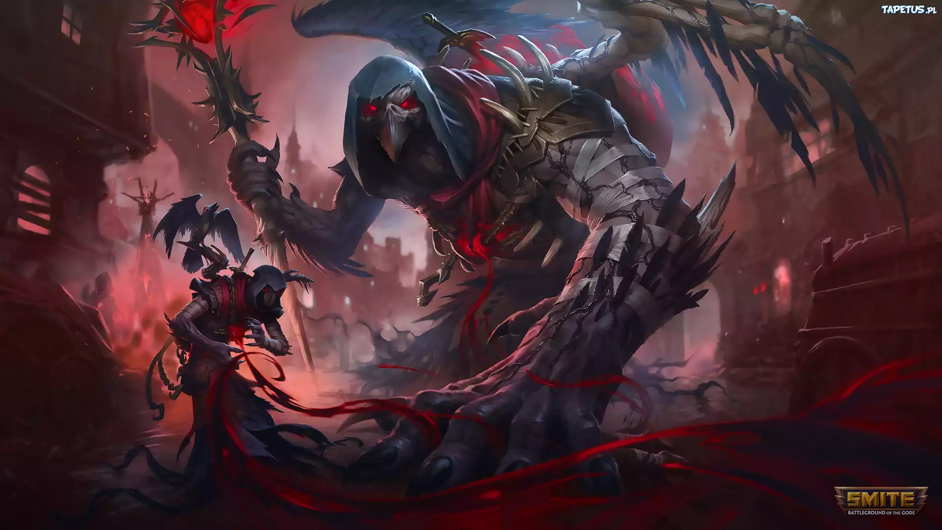 Gra, Smite Battleground of the Gods, Postać, Hades, Kruk, Dziób, Skrzydła, Plakat