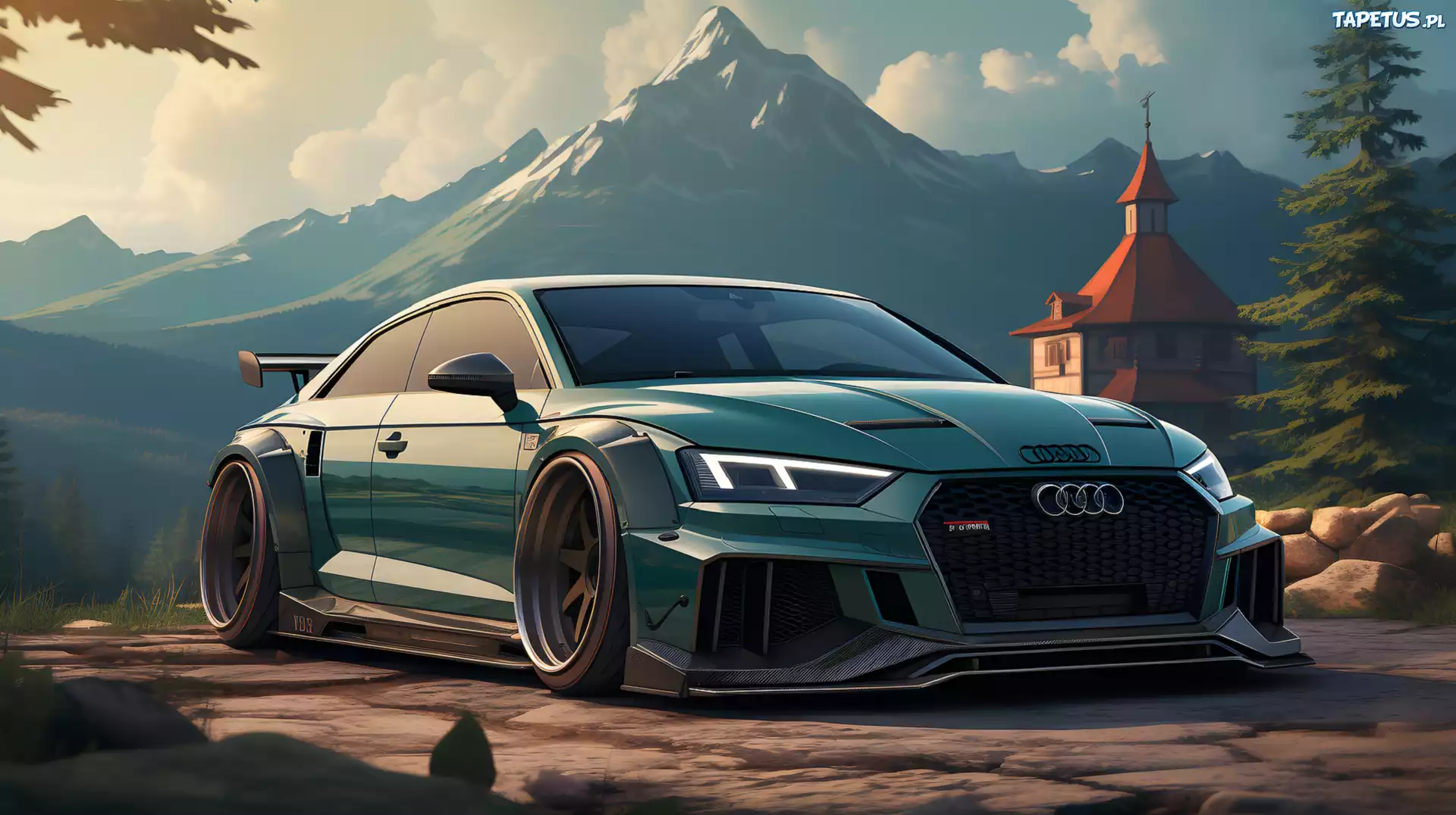 Audi RS5, Kościół, Góry, 2D