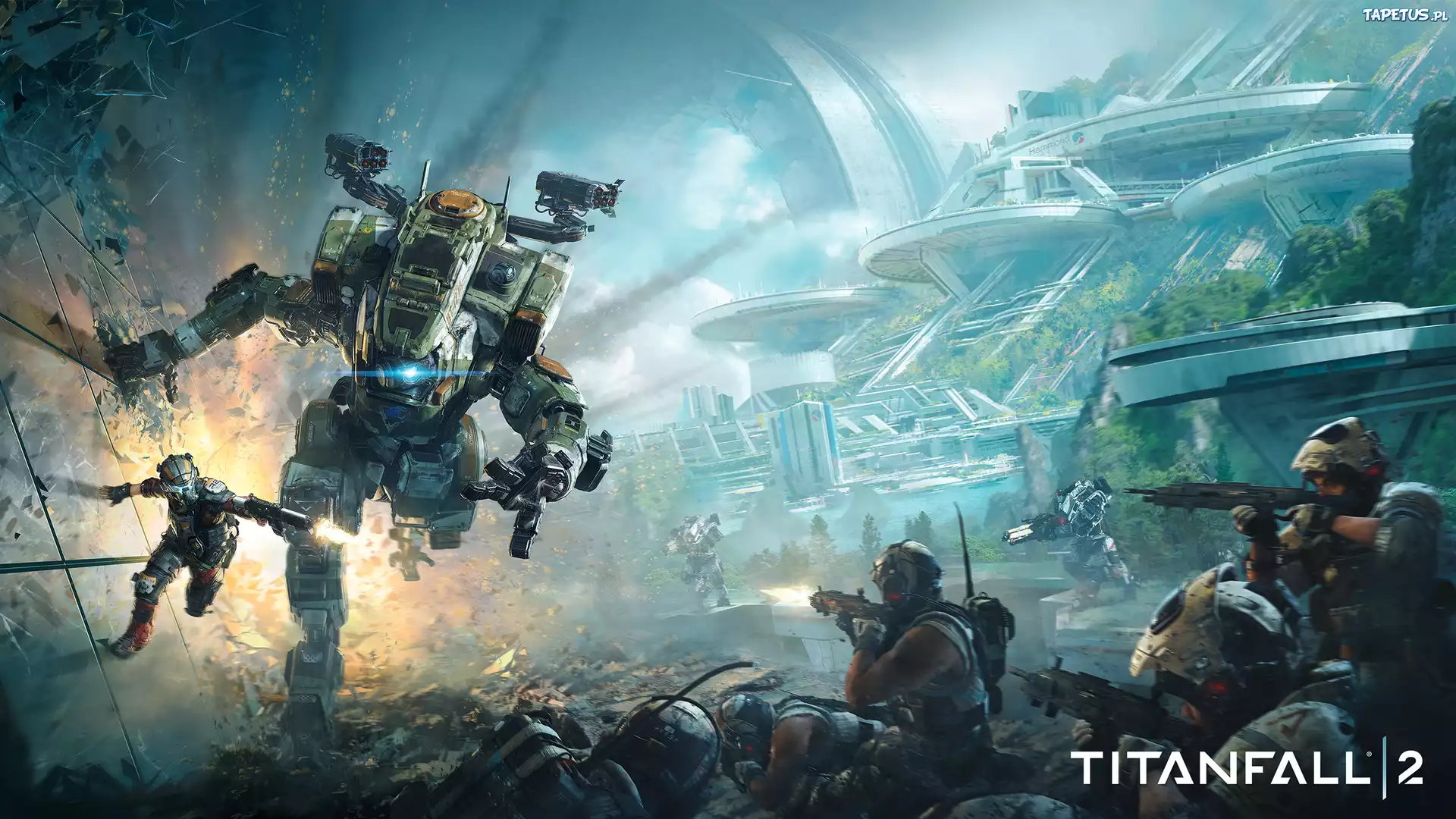 Gra, Titanfall 2, Żołnierze, Roboty, Broń, Walka