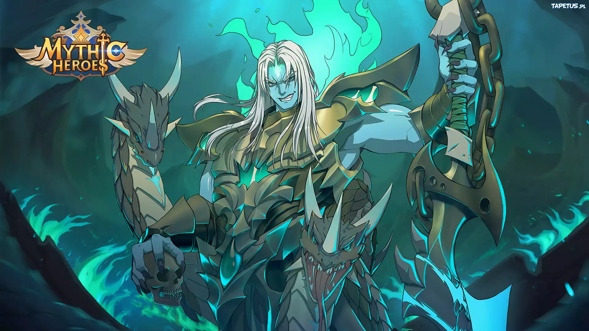 Gra, Mythic Heroes Idle RPG, Postać, Hades, Smok, Broń, Plakat