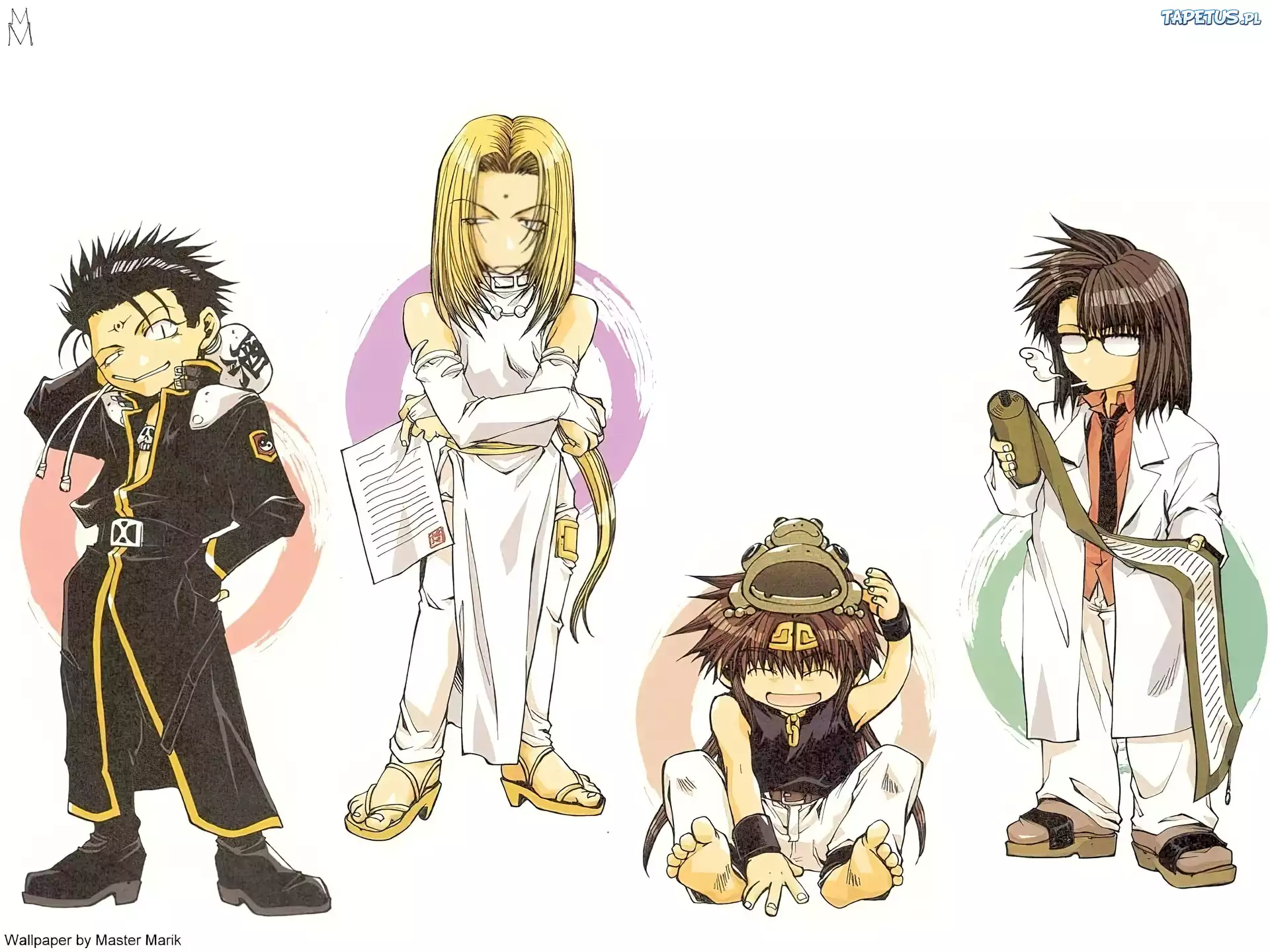 Saiyuki, ludzie, łuk, rolka