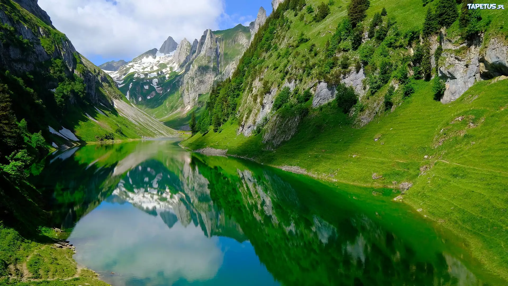 Szwajcaria, Góry, Alpy, Jezioro Falensee