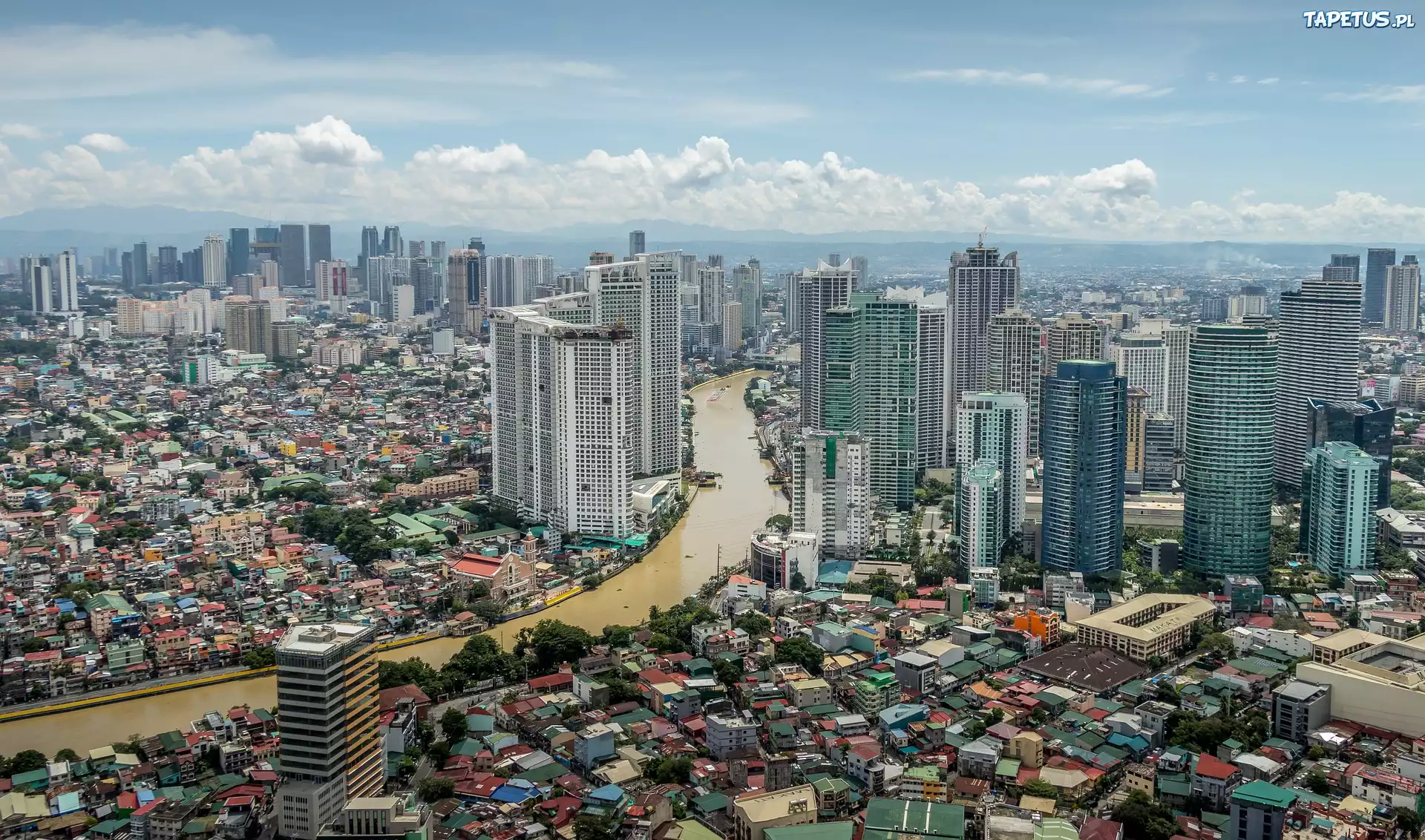 Filipiny, Miasto, Manila, Domy, Rzeka Pasig